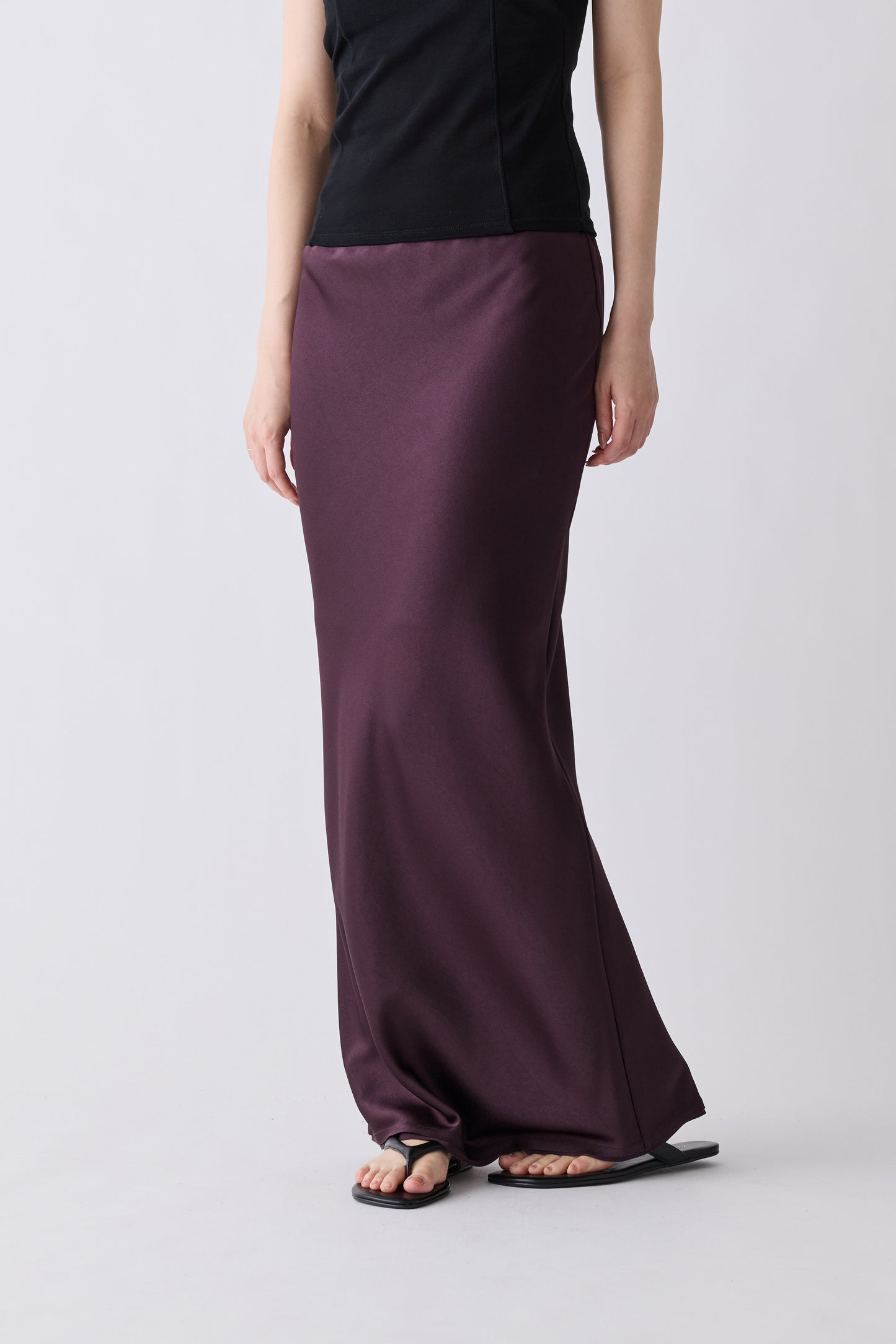 Phekda Narrow Skirt_brown
