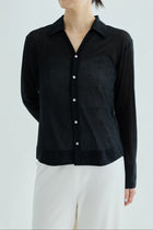 Naos compact sheer shirt_black
