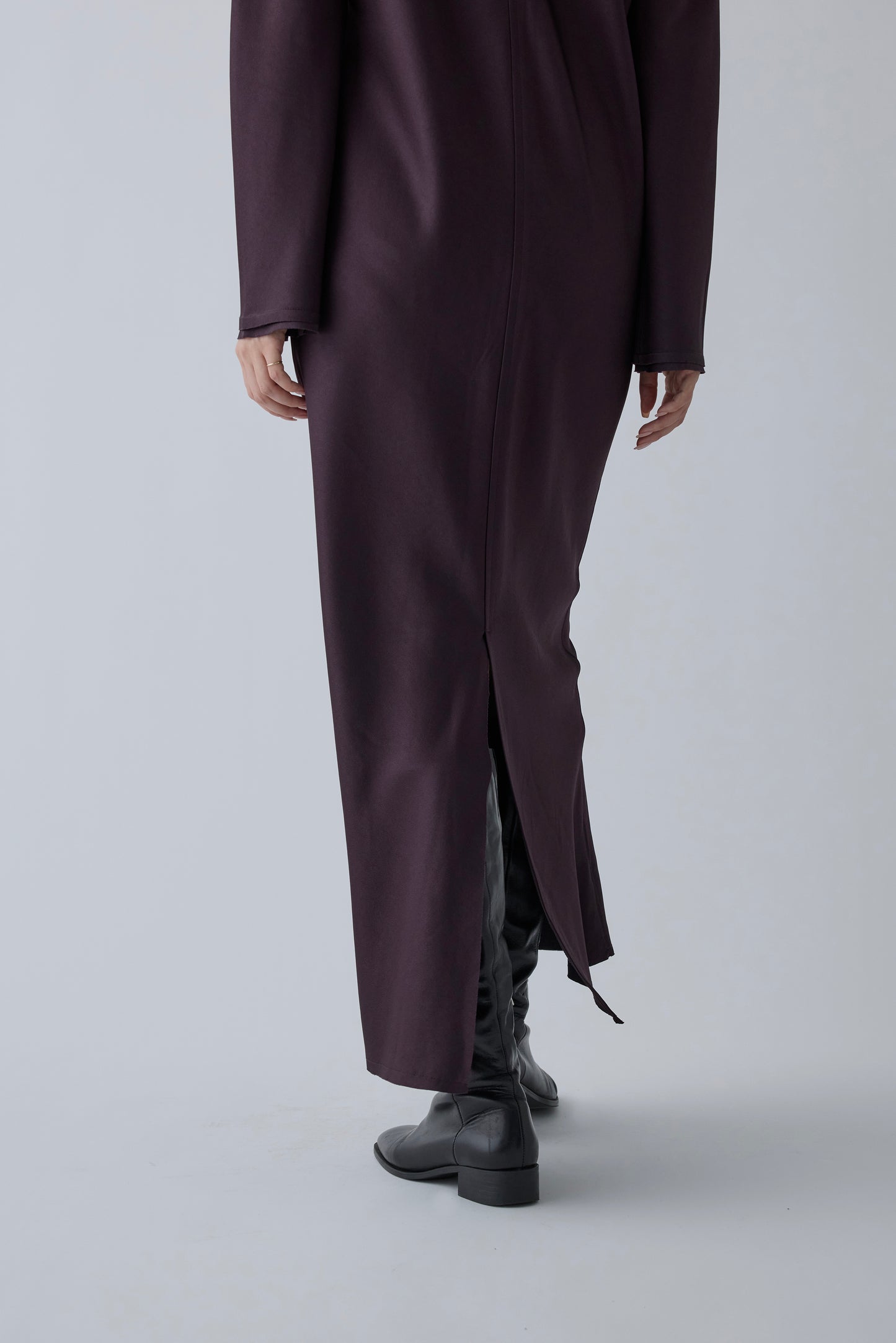 Phekda satin dress_Brown