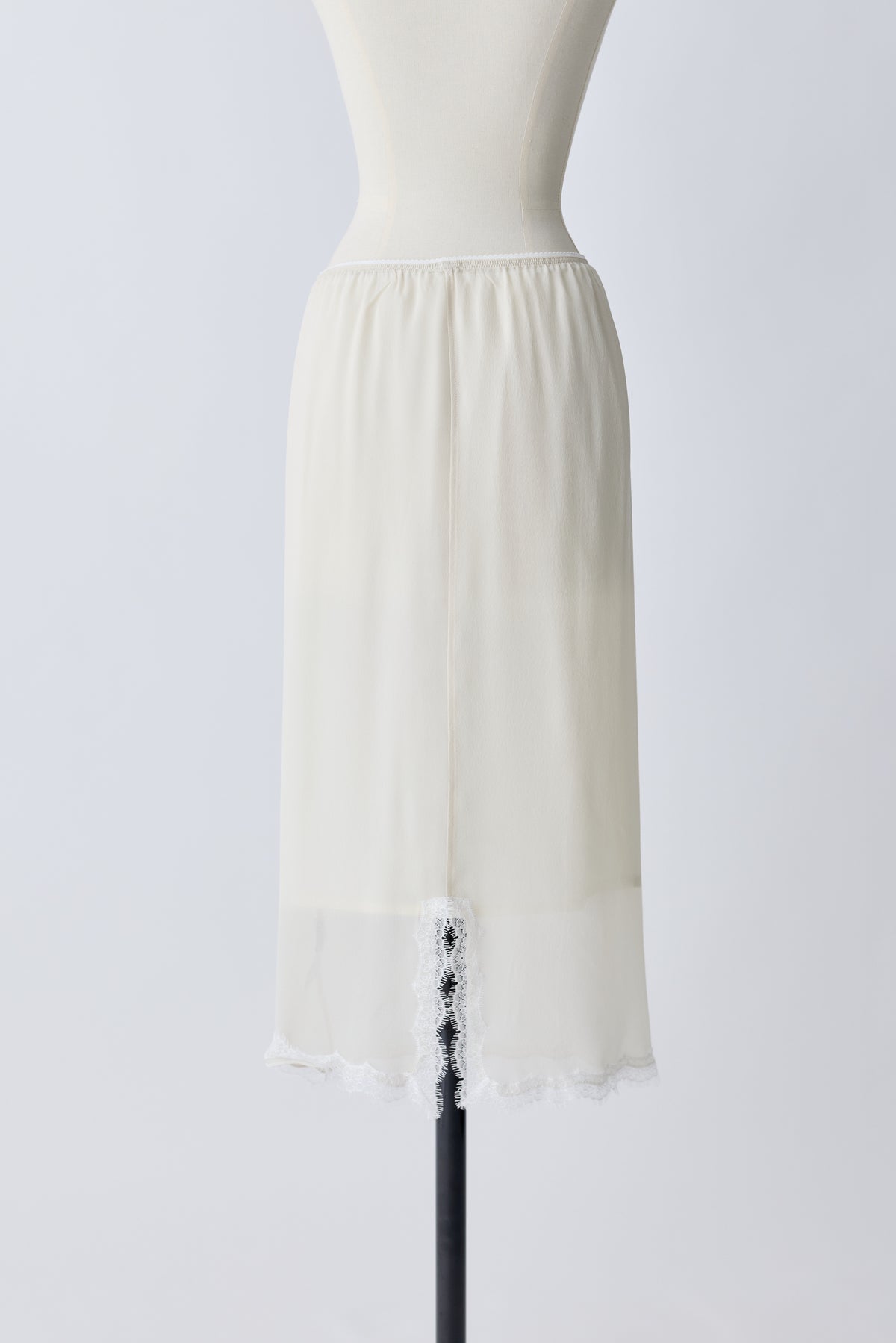 Caroli silk sheer skirt_white