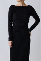 Nekkar boat neck L/S tee_black