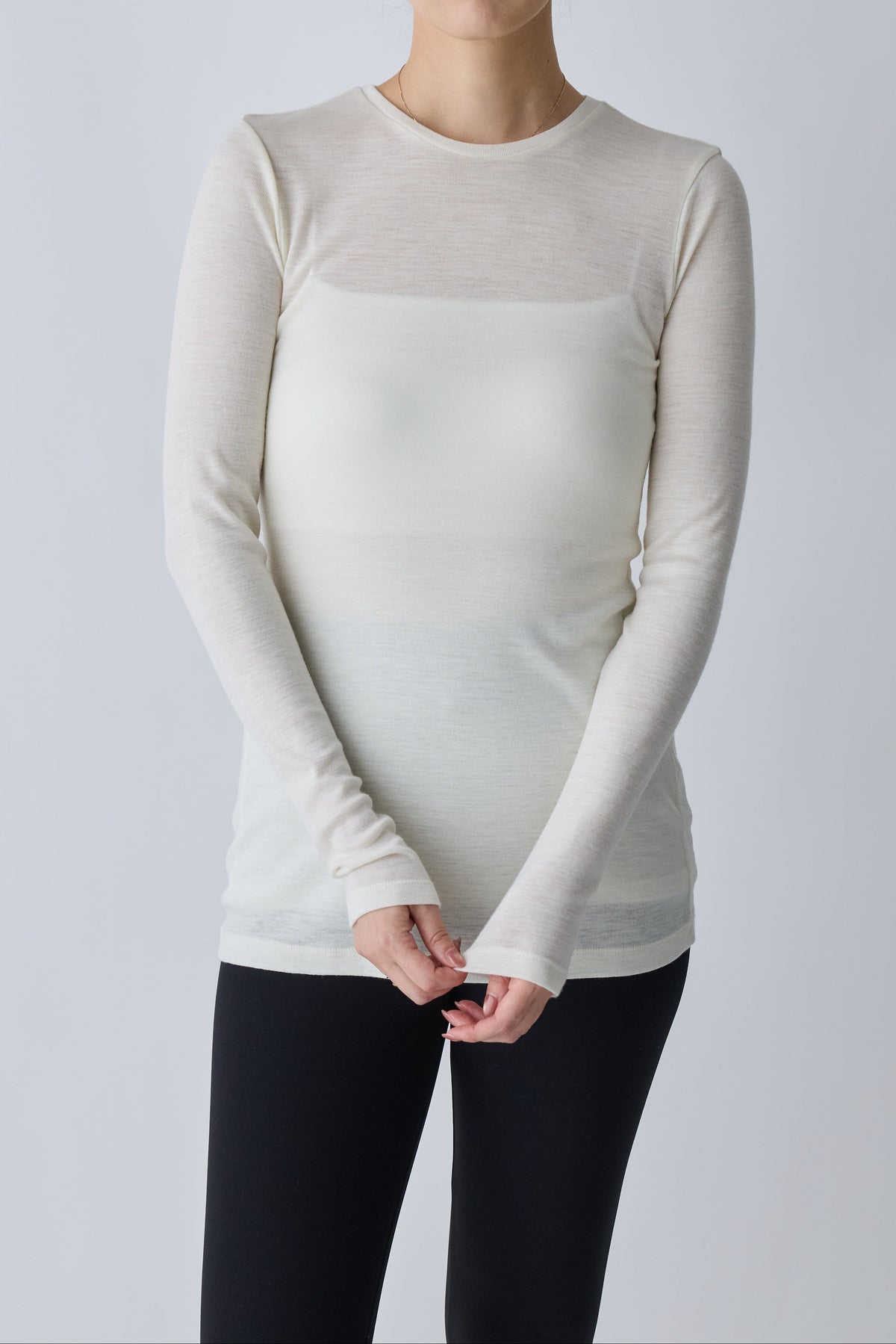 Virginis wool L/S tee_white
