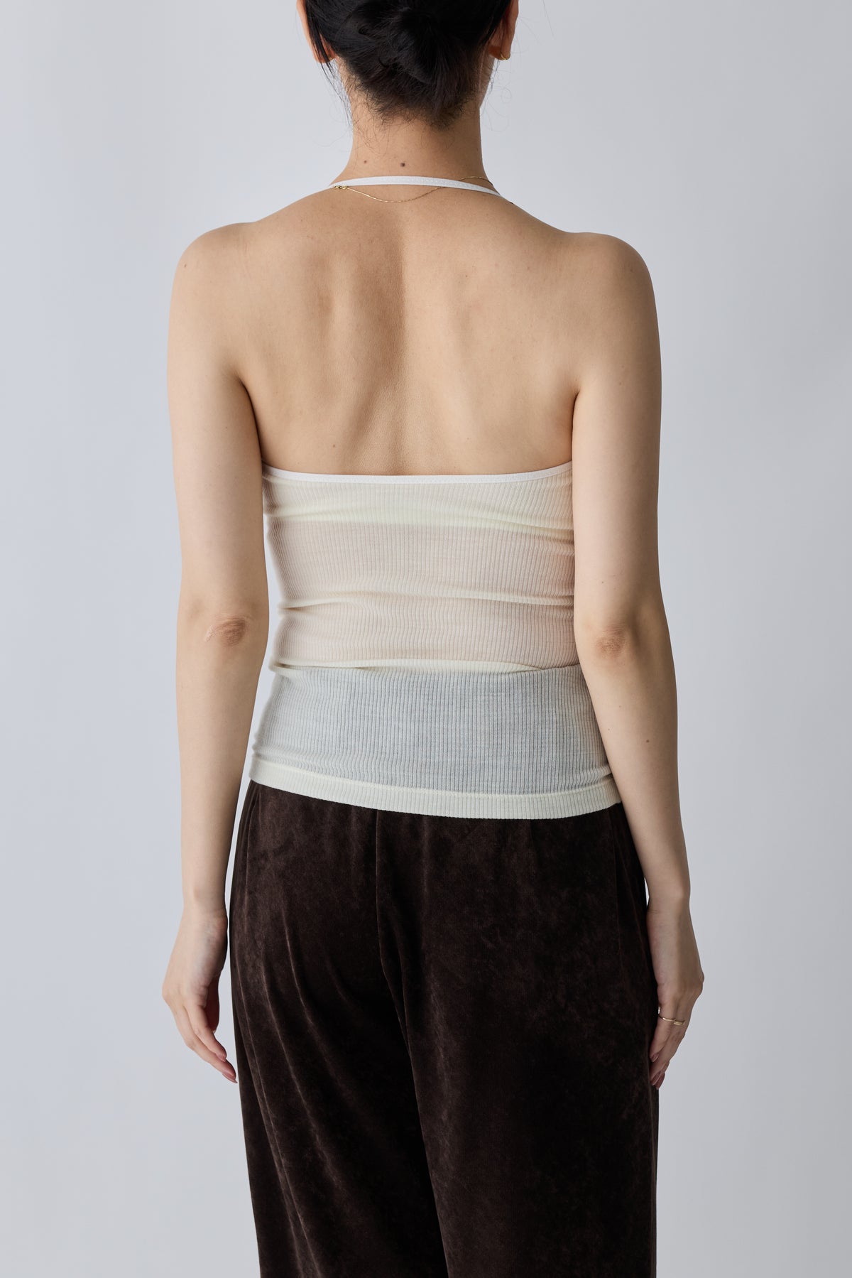 Nekkar rib halter tops_white