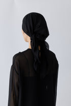 Caroli silk sheer scarf_black