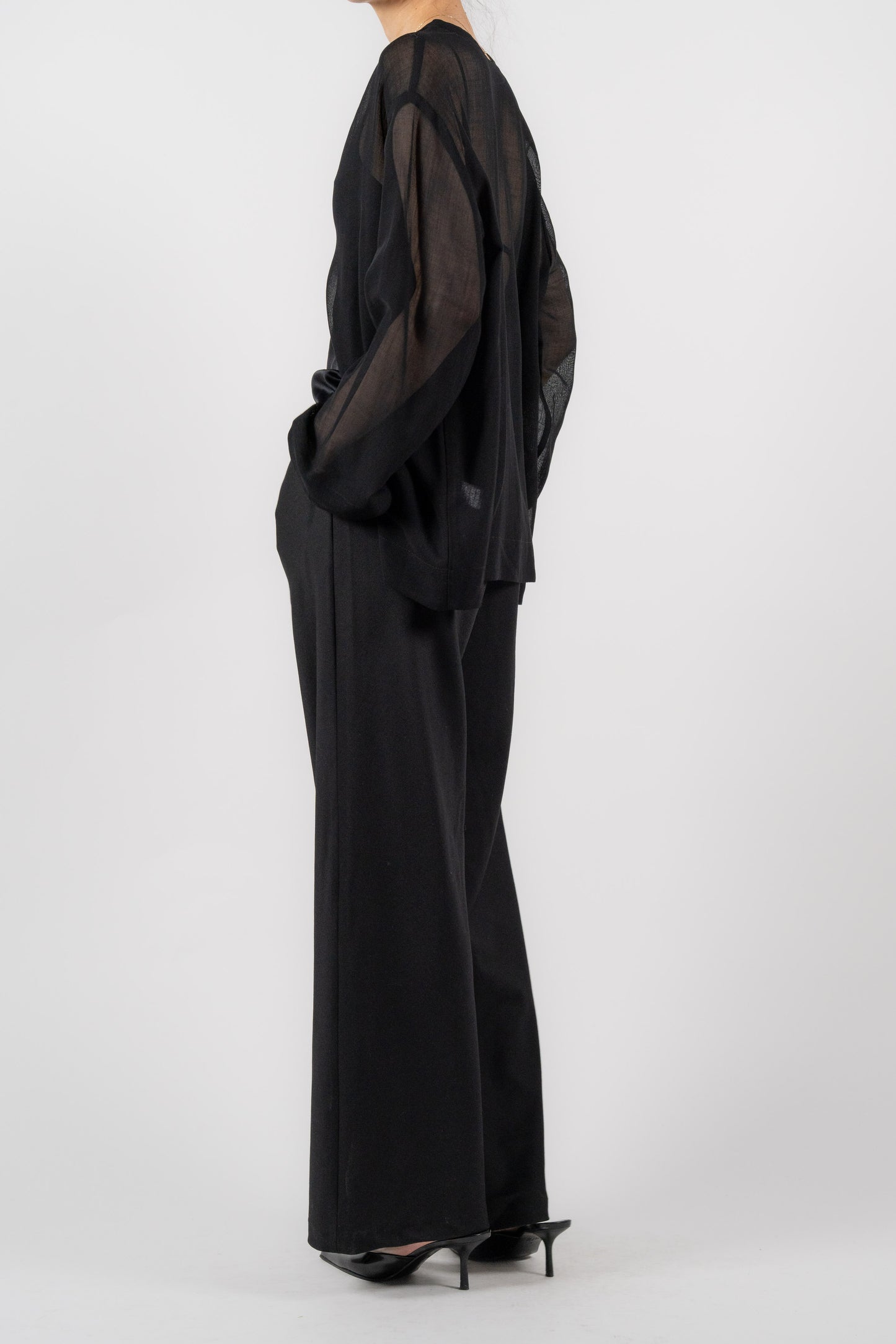 Dubhe Sheer Cardigan_Black