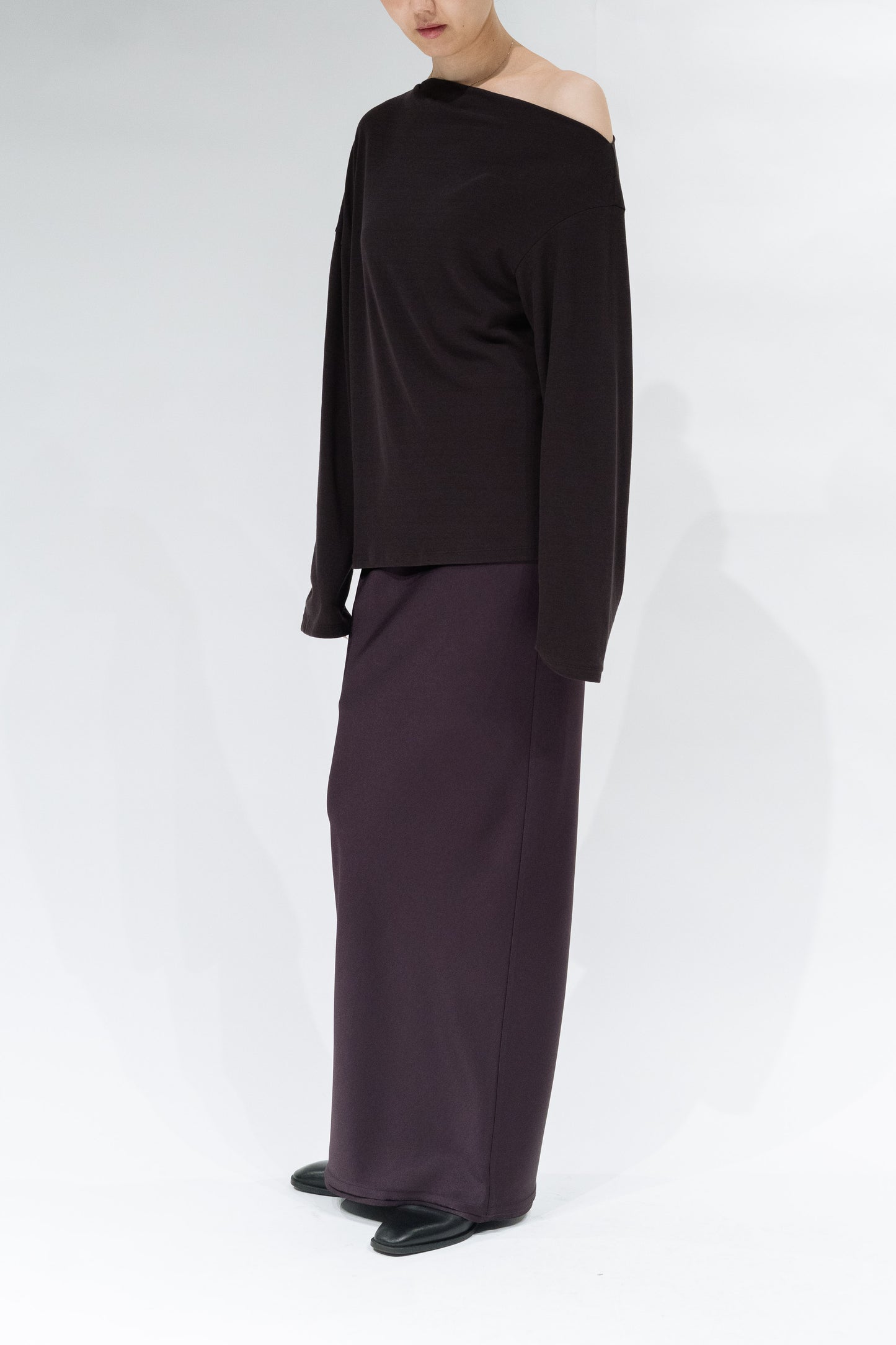 Phekda Narrow Skirt_brown