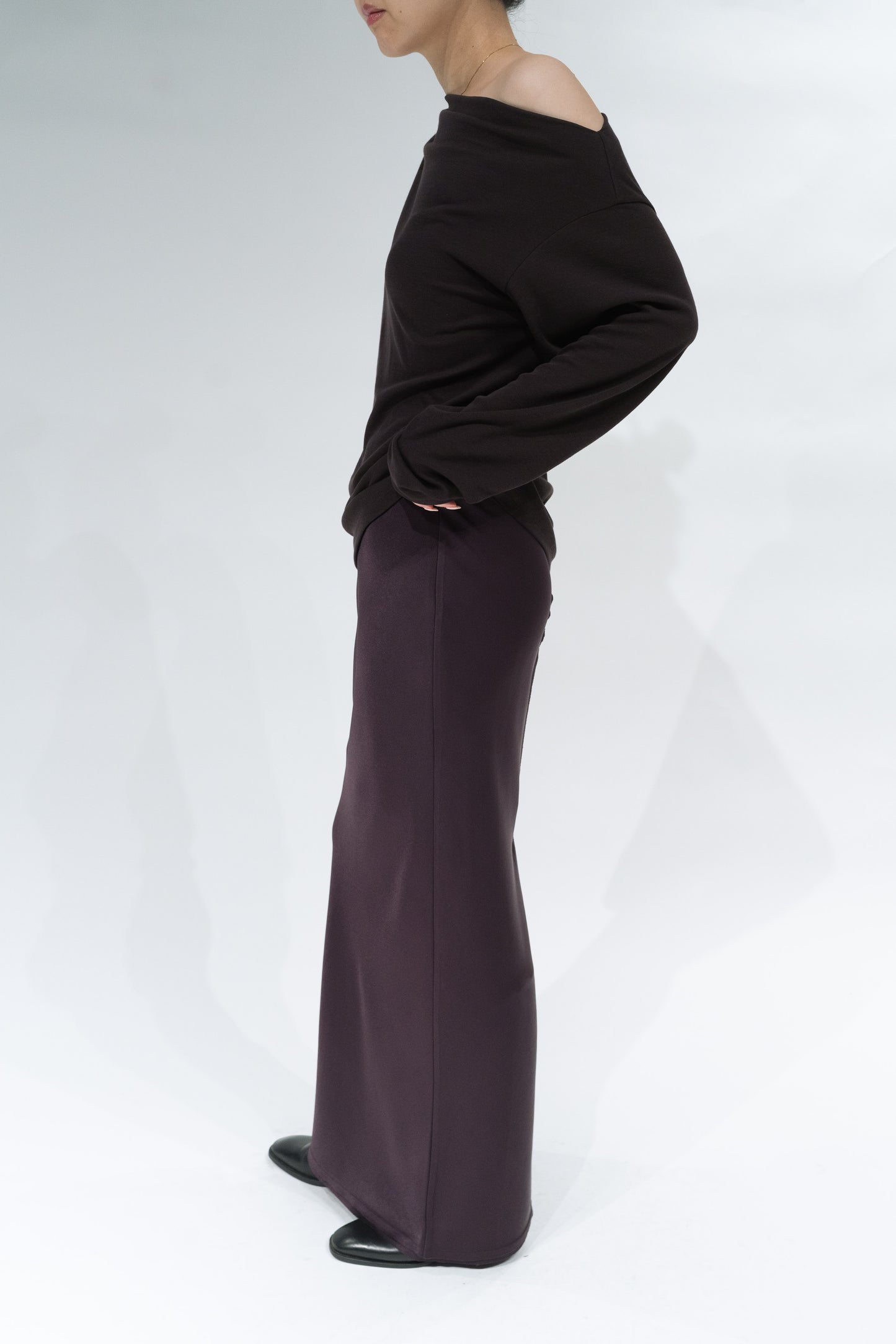 Phekda Narrow Skirt_brown