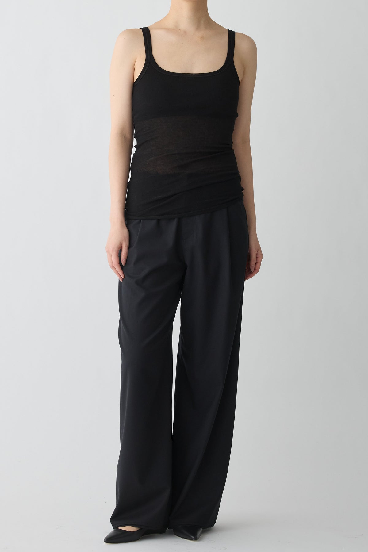 Mira Rib Tank Top_black