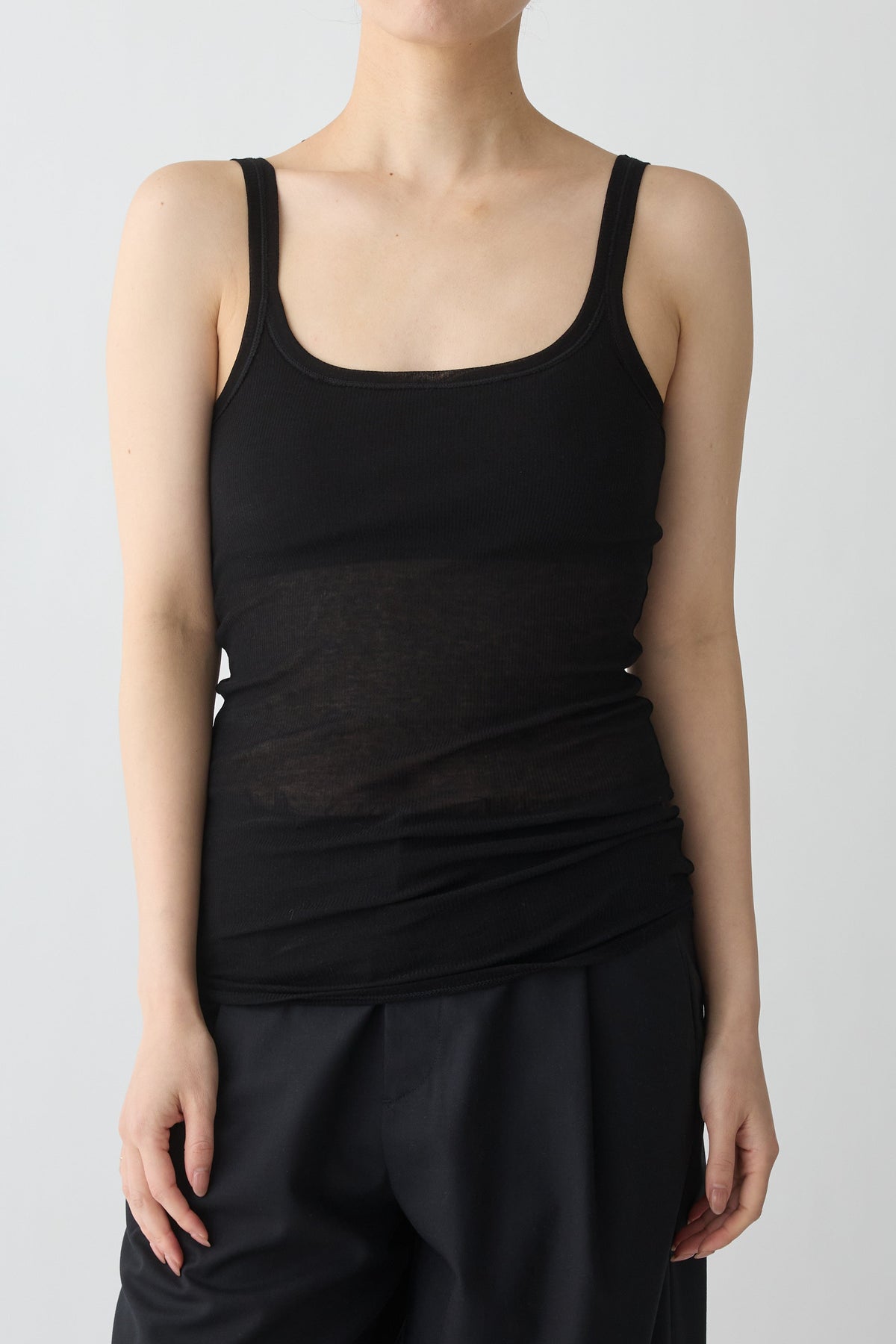 Mira Rib Tank Top_black