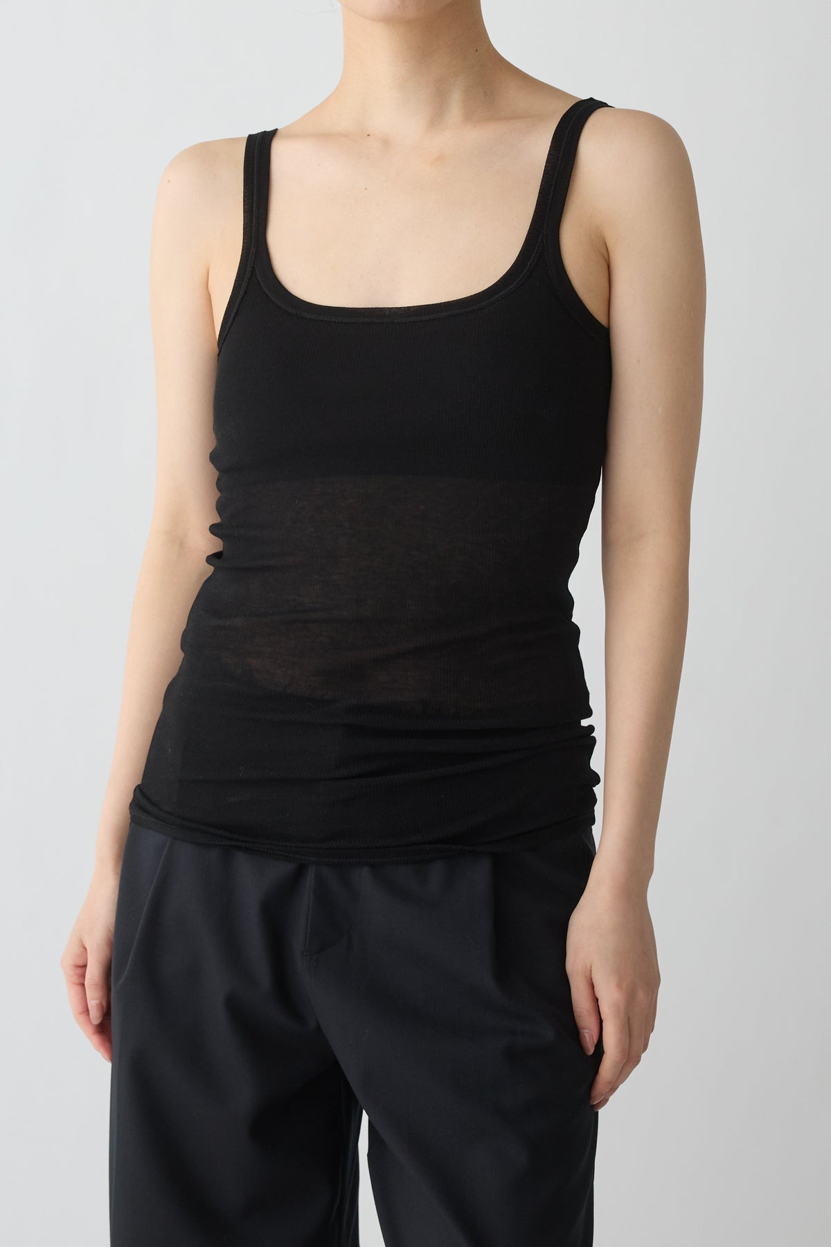 Mira Rib Tank Top_black