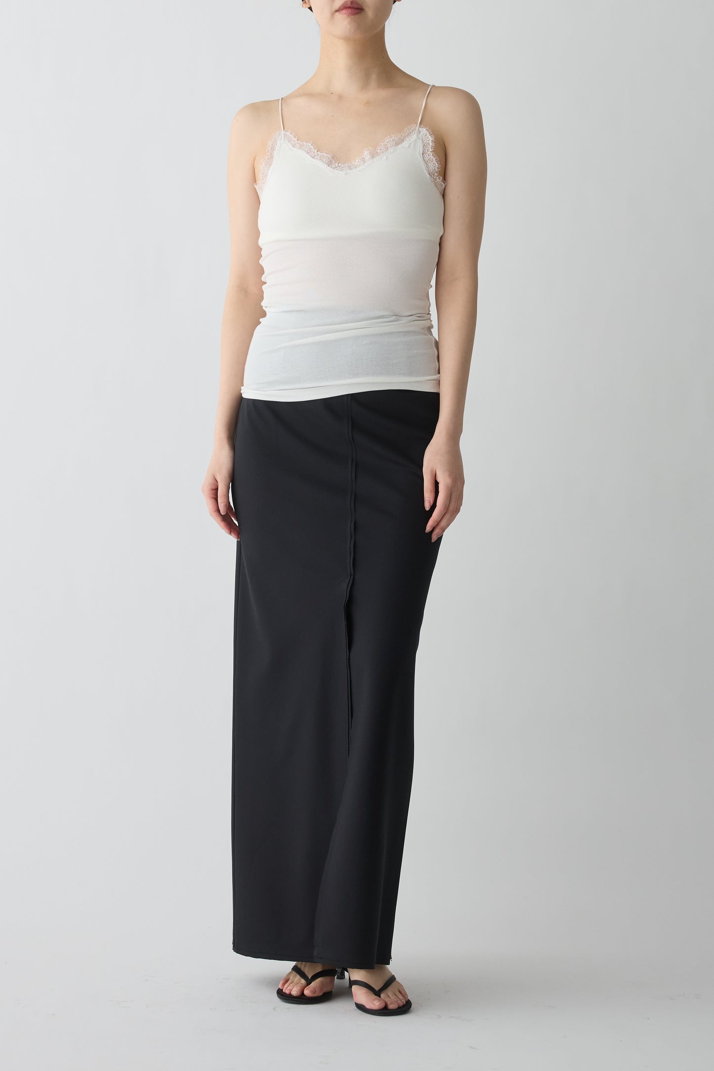 Algol Lace Rib Camisole_wihte