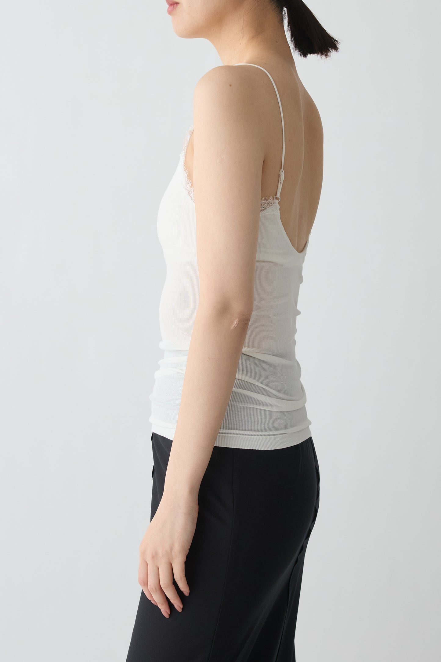 Algol Lace Rib Camisole_wihte