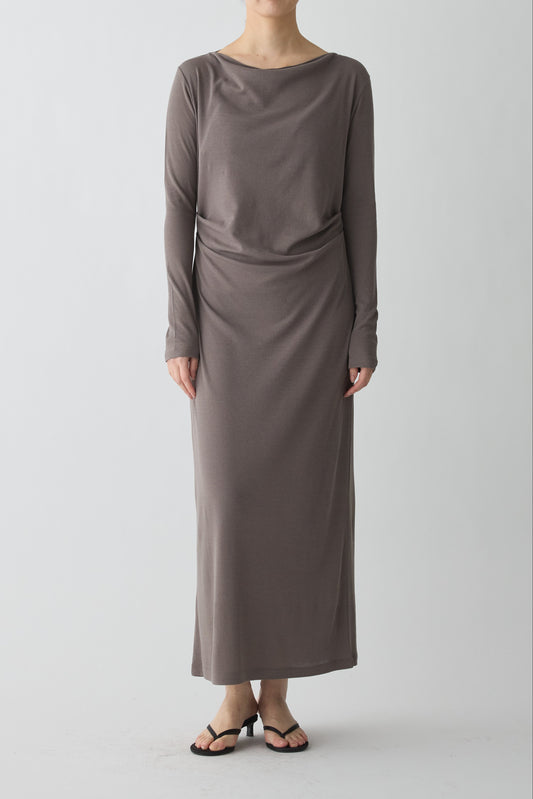 Scheat tuck dress_beige