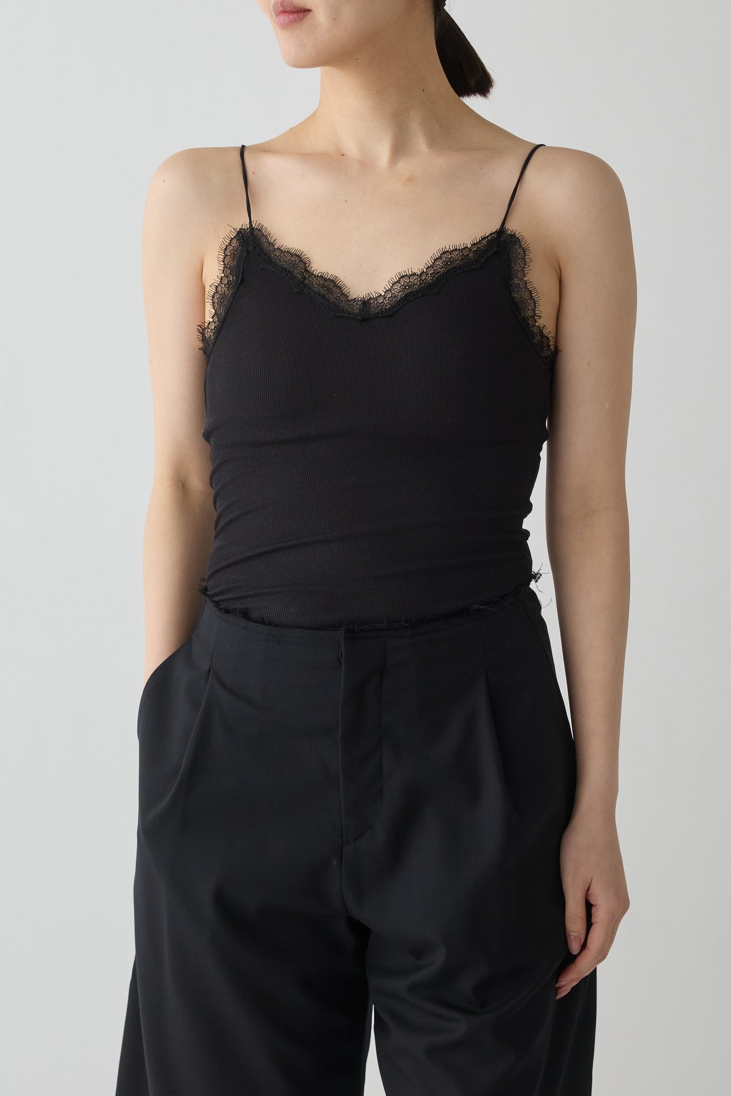 Algol Lace Rib Camisole_black