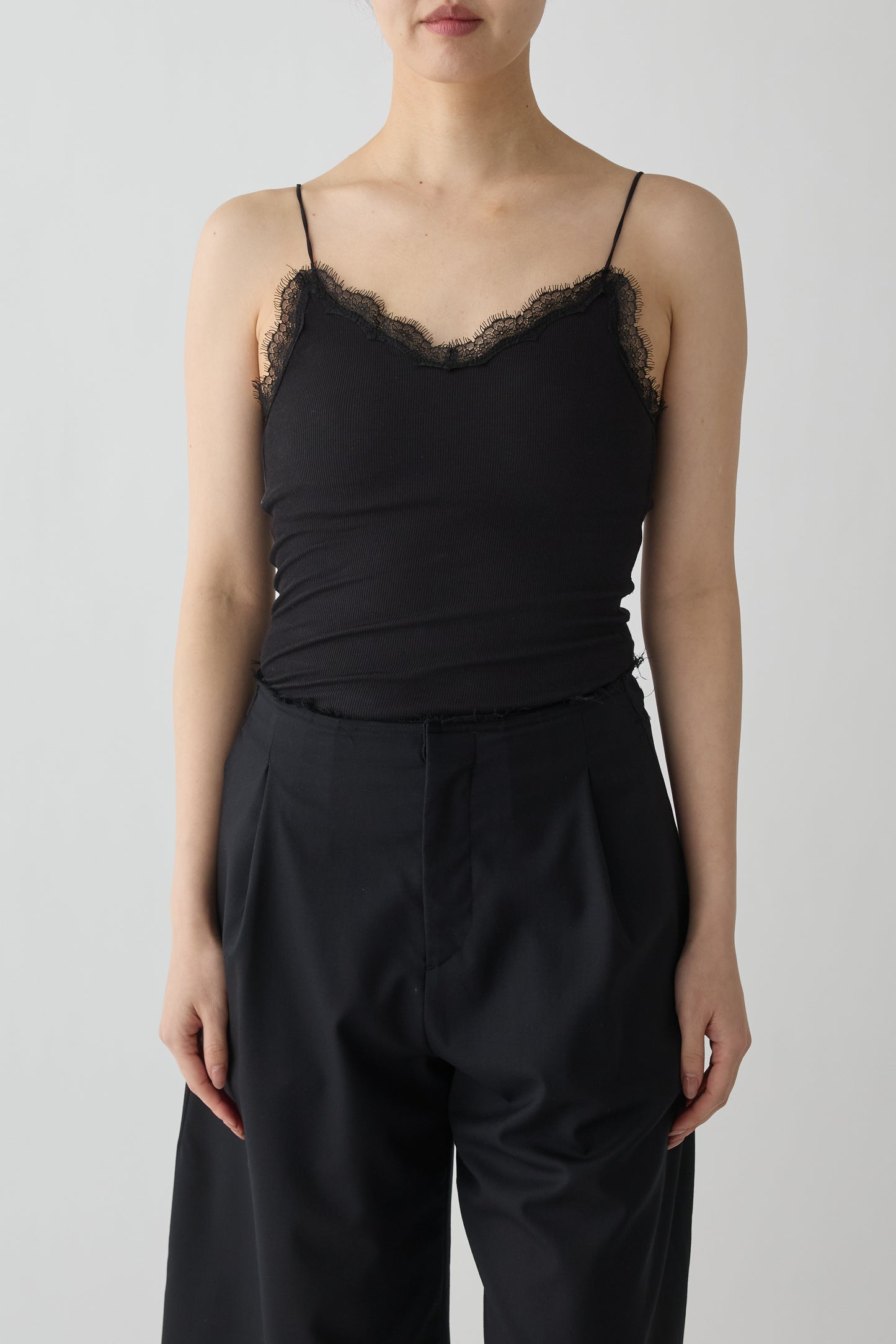 Algol Lace Rib Camisole_black