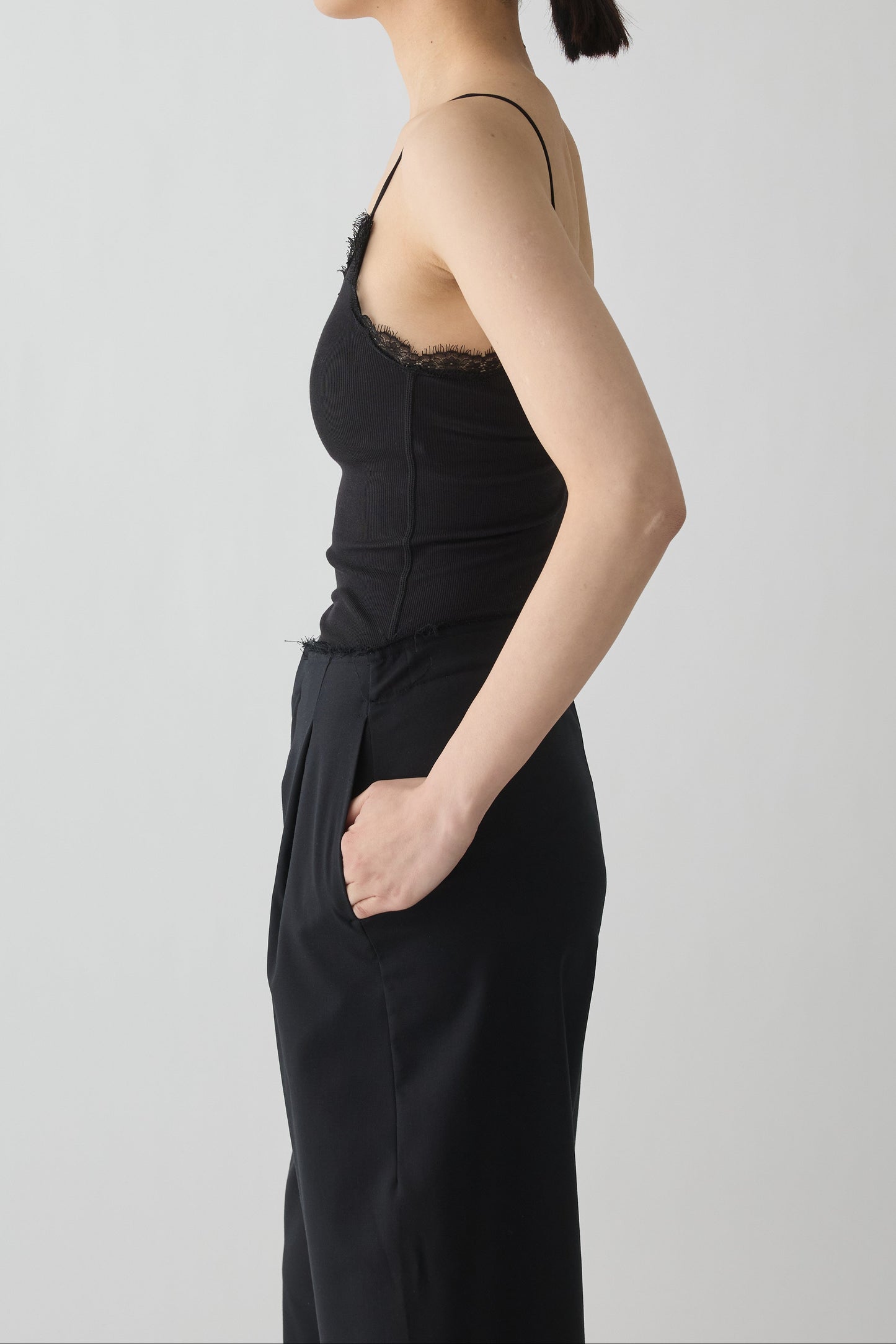 Algol Lace Rib Camisole_black