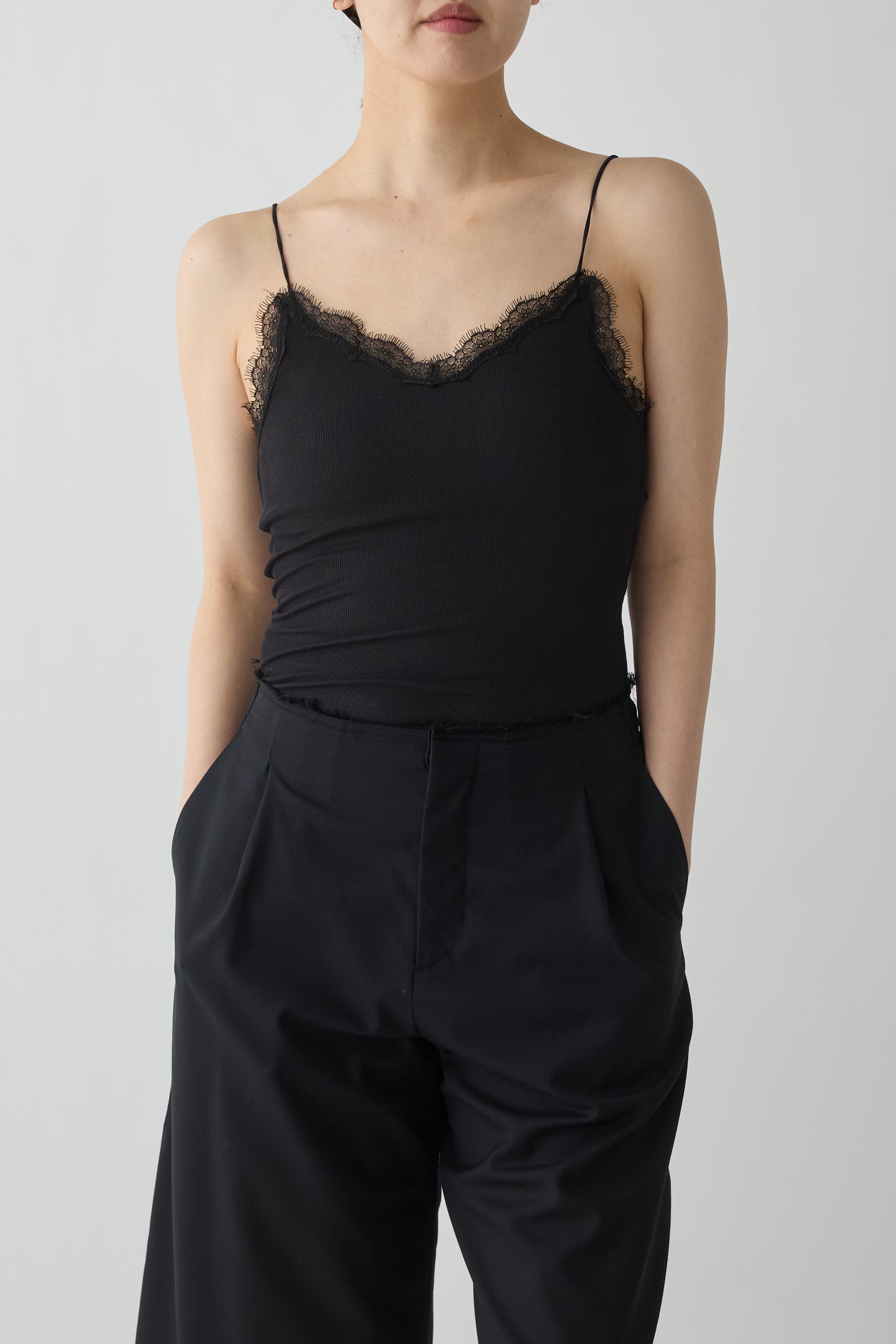 Algol Lace Rib Camisole_black