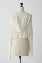 Kaitos Draped Hooded Top_white