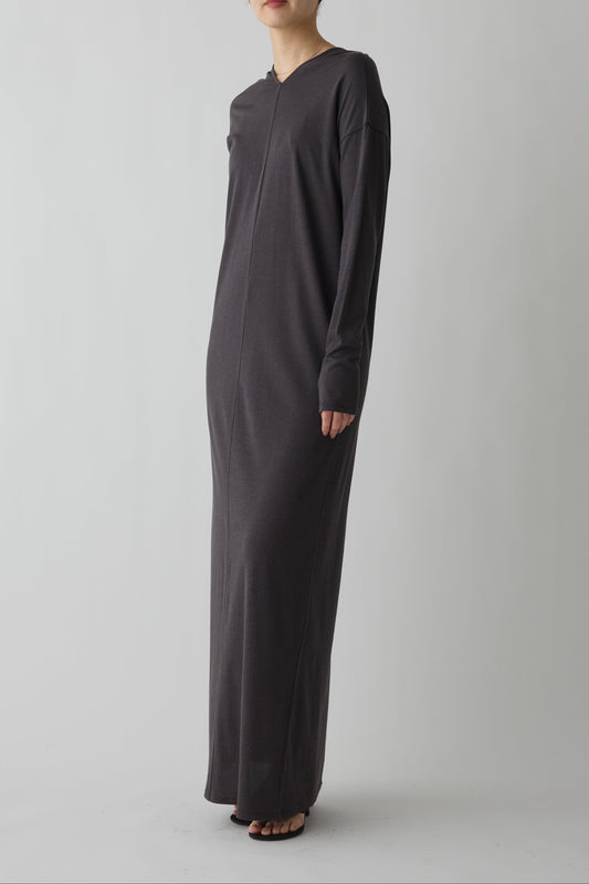 Eridani Draped Hooded dress_brown