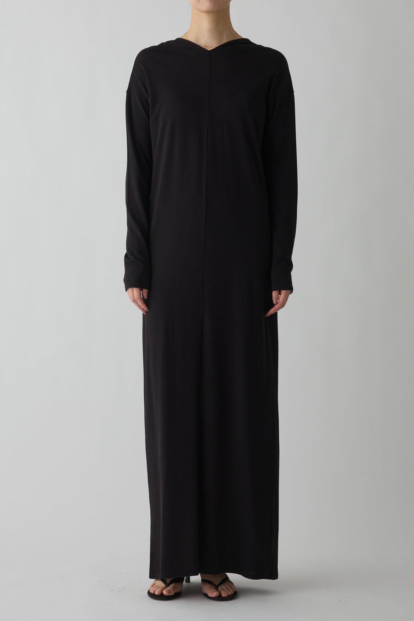 Eridani Draped Hooded dress_black