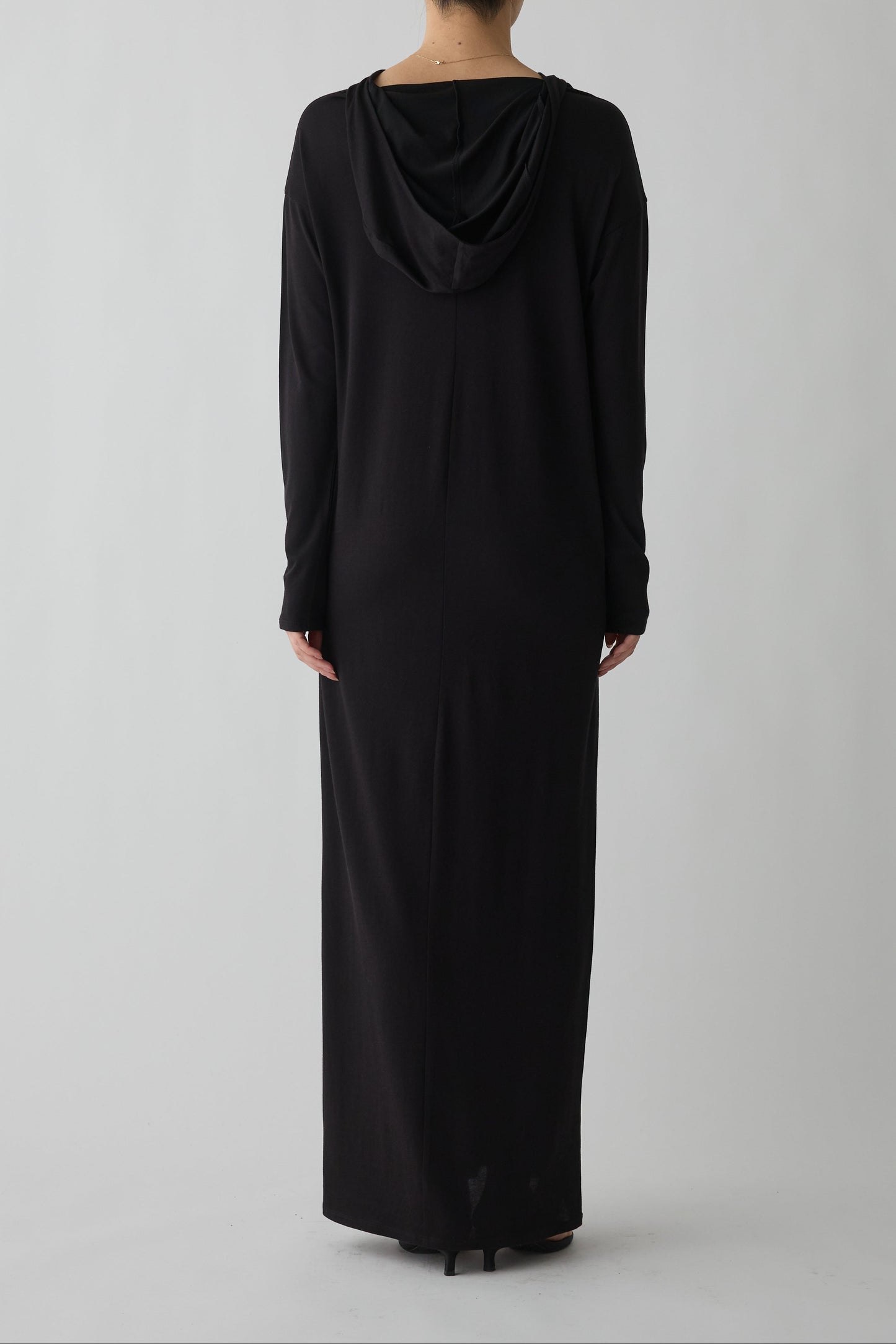 Eridani Draped Hooded dress_black