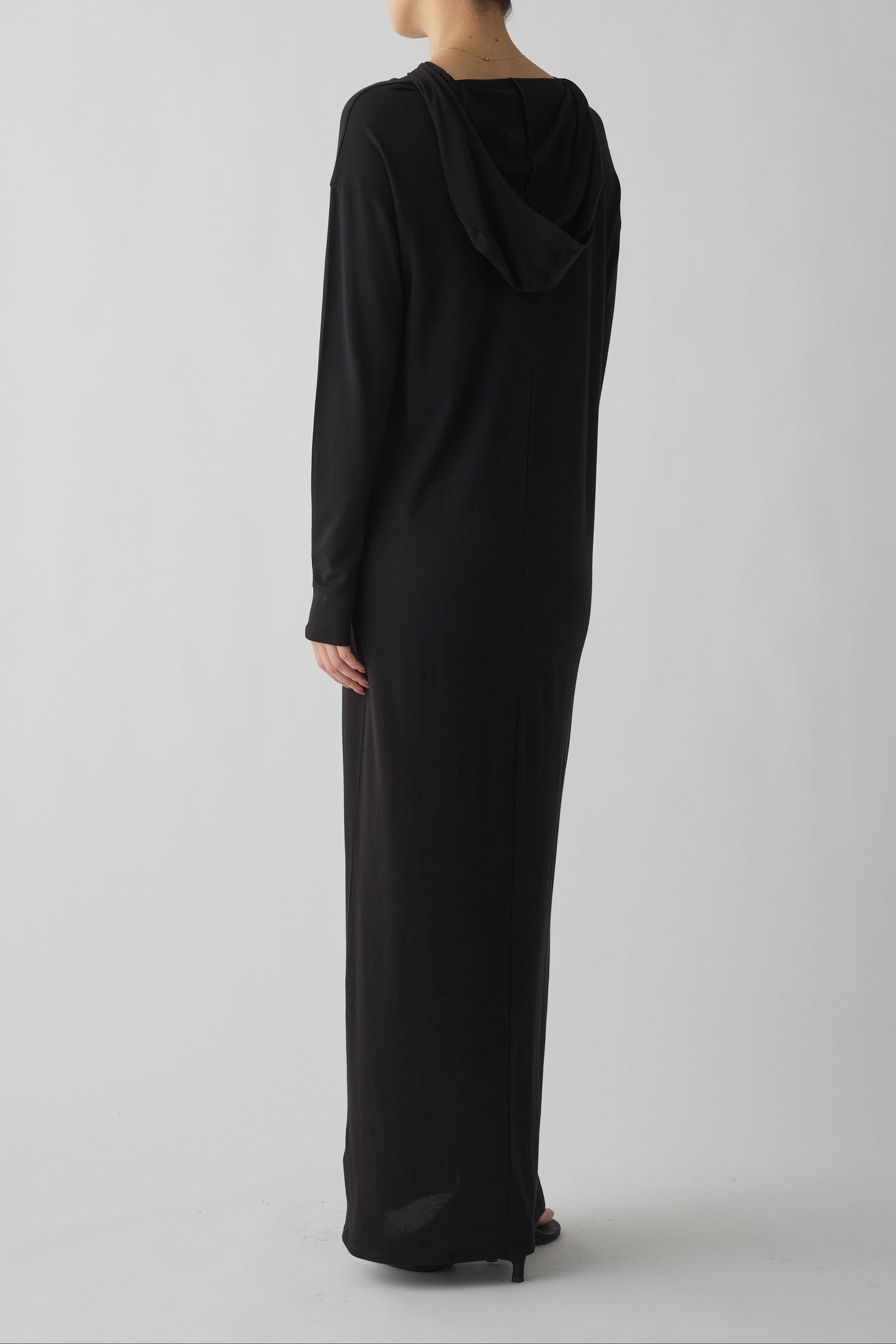 Eridani Draped Hooded dress_black