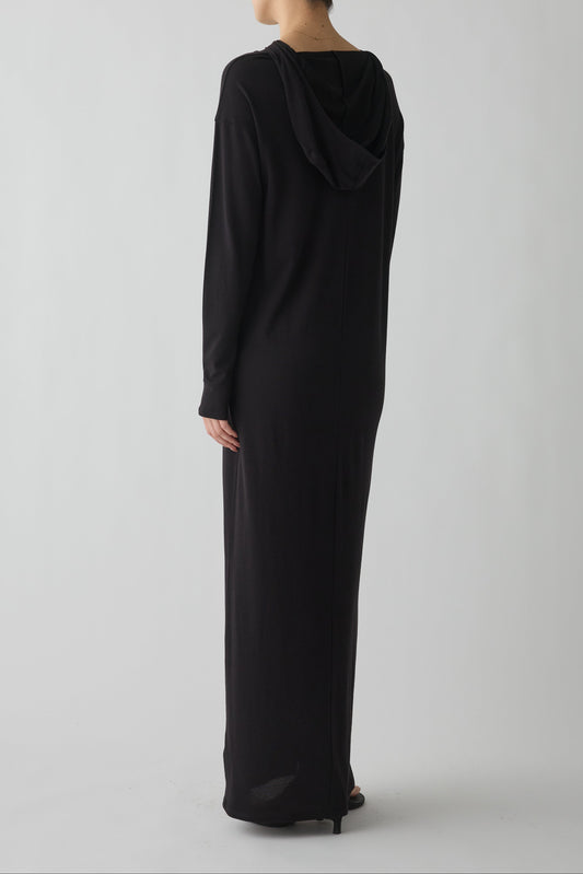 Eridani Draped Hooded dress_black