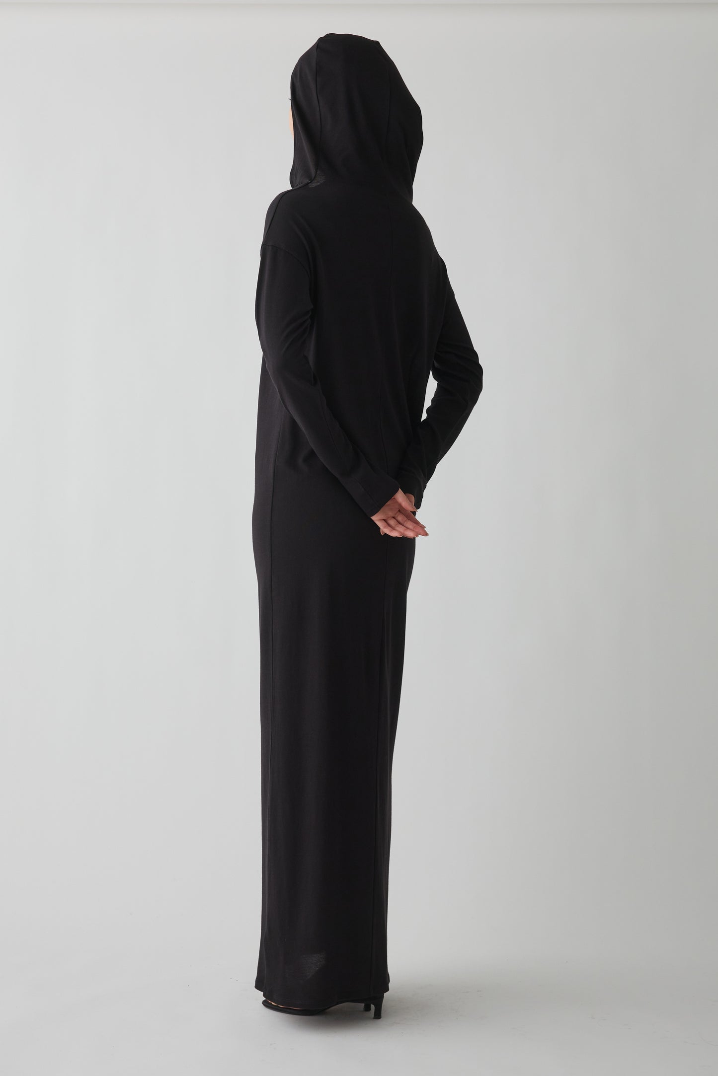 Eridani Draped Hooded dress_black