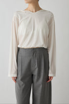 Kaitos Draped Hooded Top_white