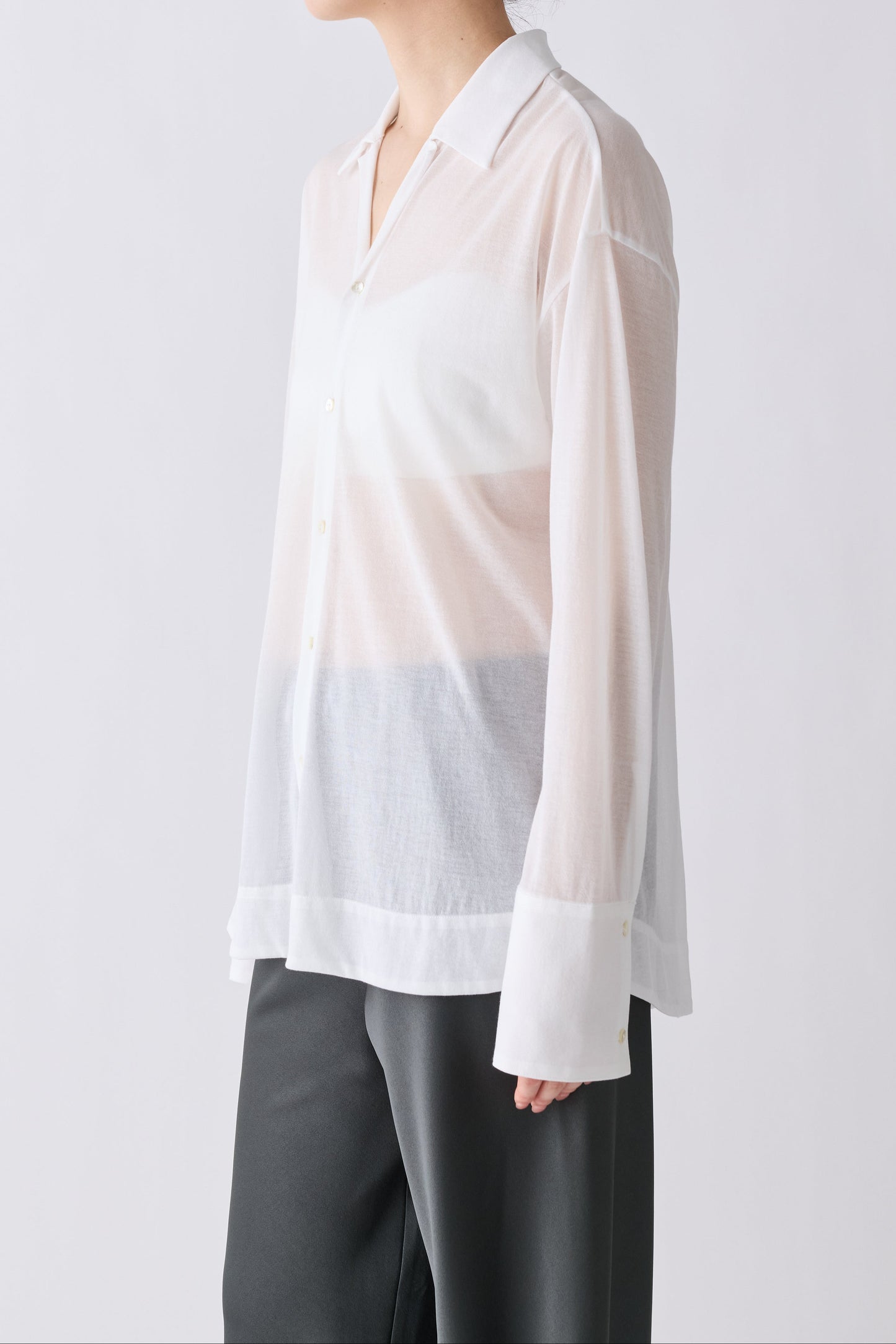Naos sheer shirt_white