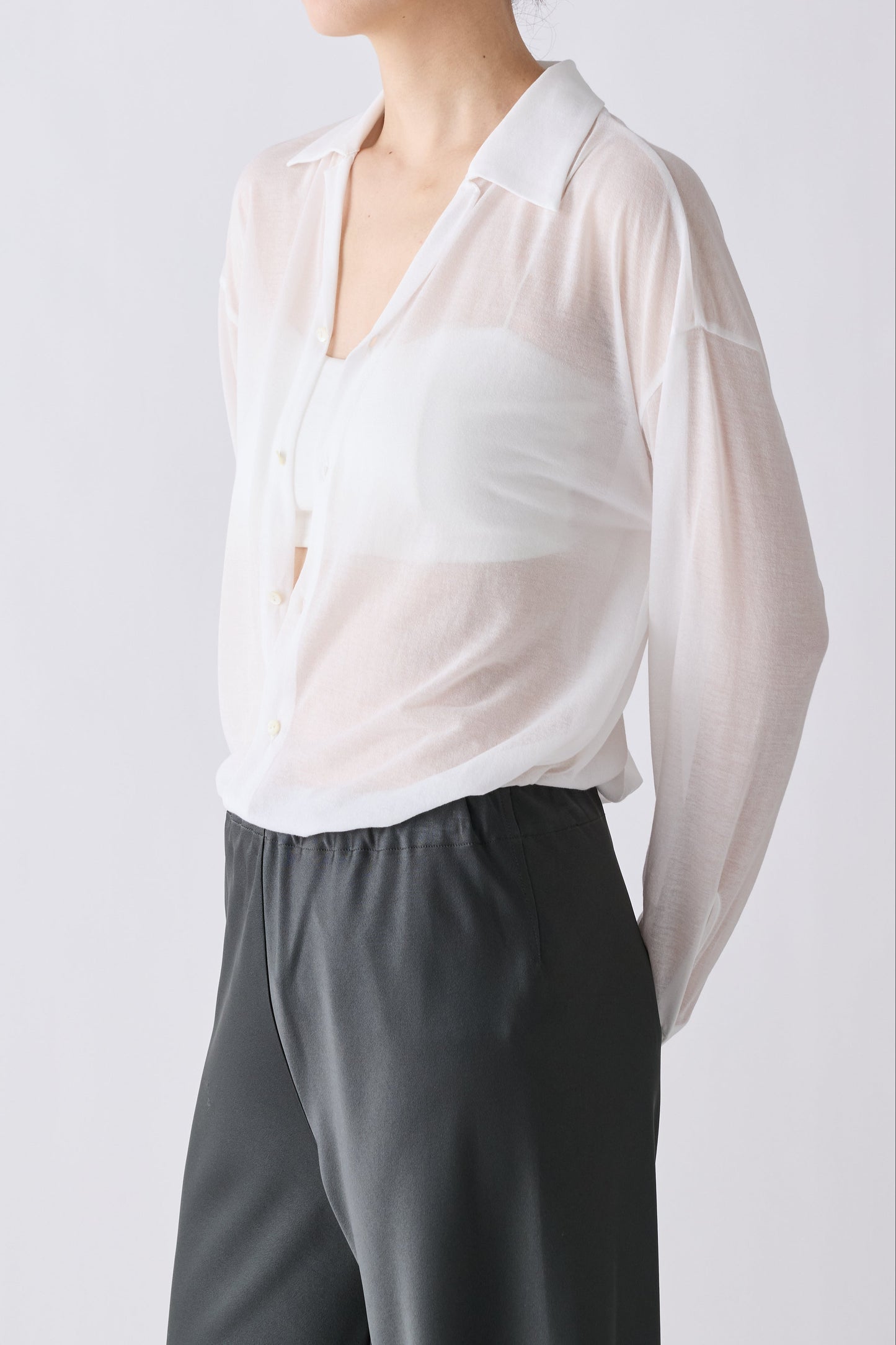 Naos sheer shirt_white