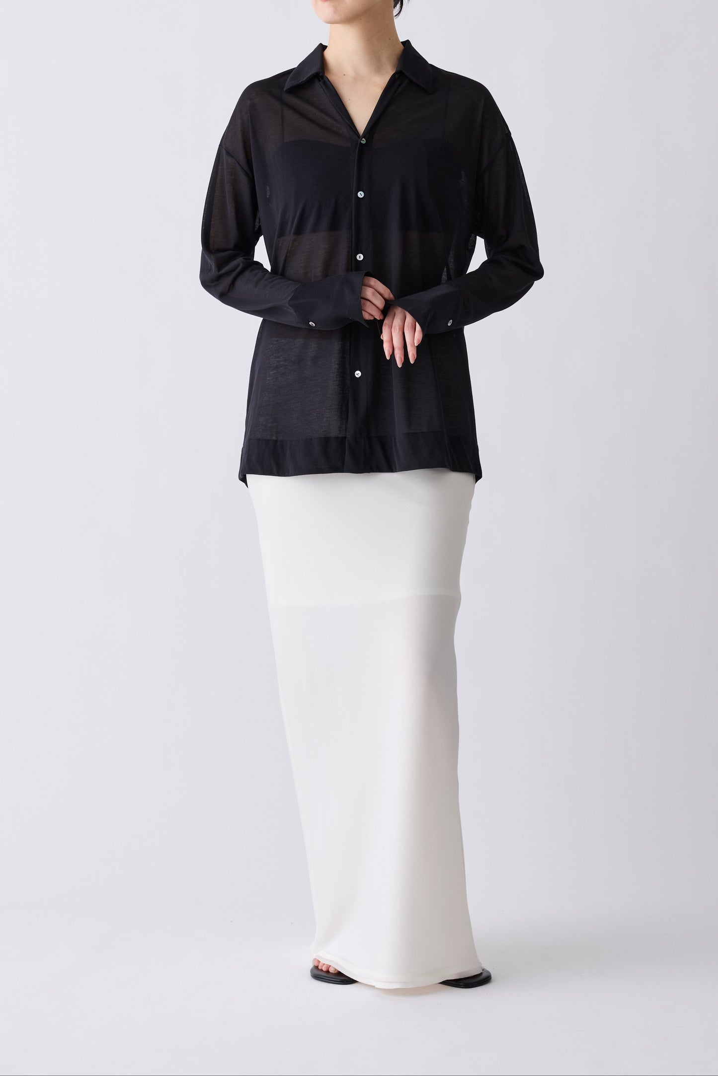 Naos sheer shirt_black