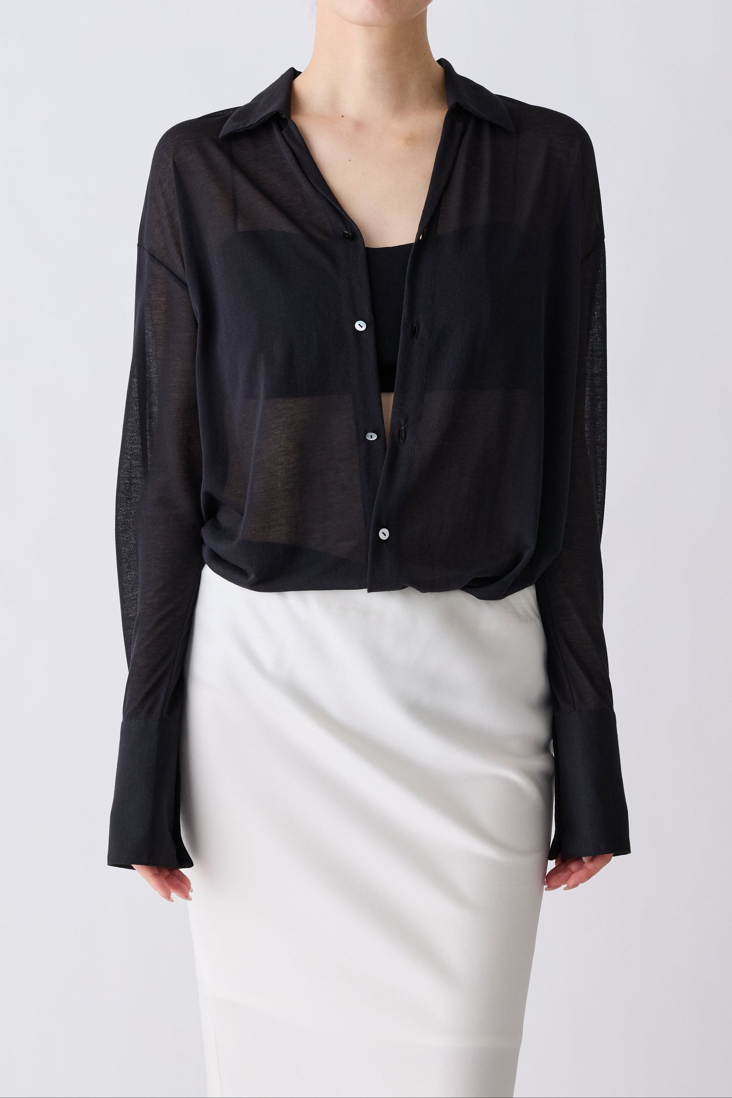 Naos sheer shirt_black