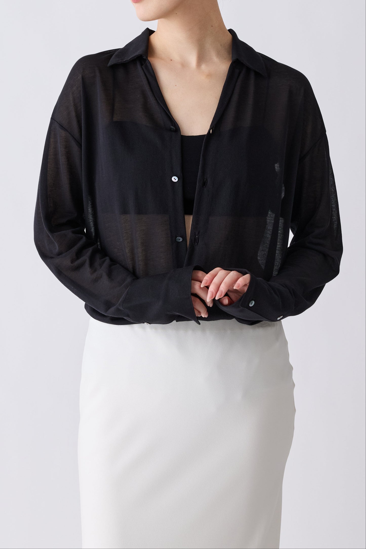 Naos sheer shirt_black