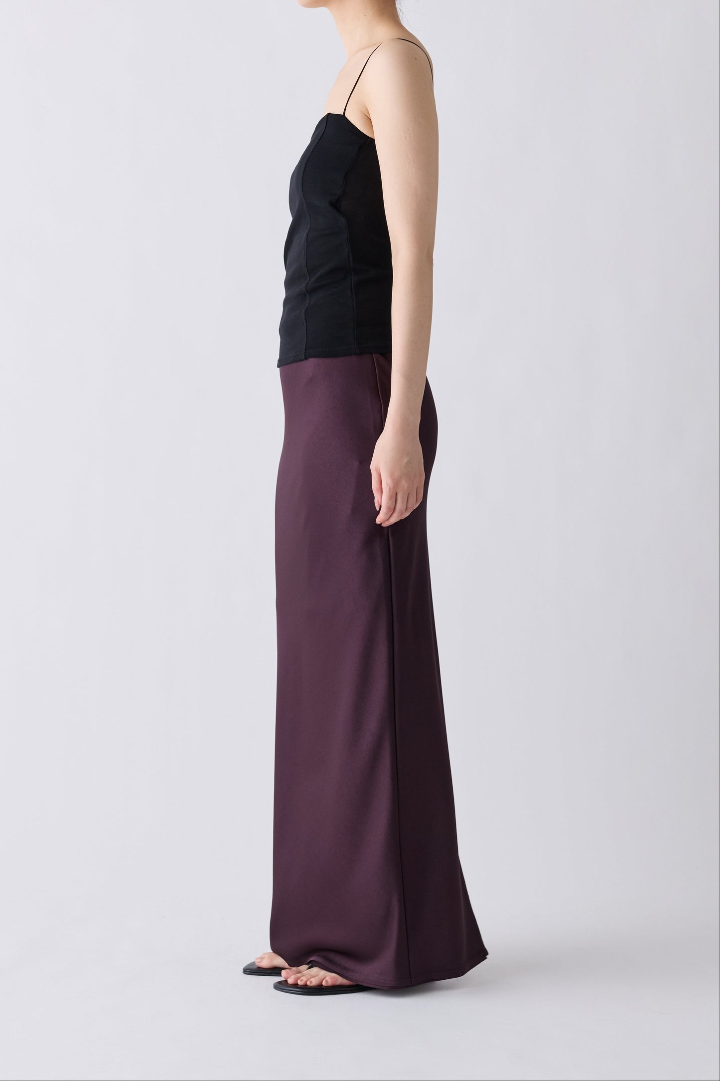 Phekda Narrow Skirt_brown