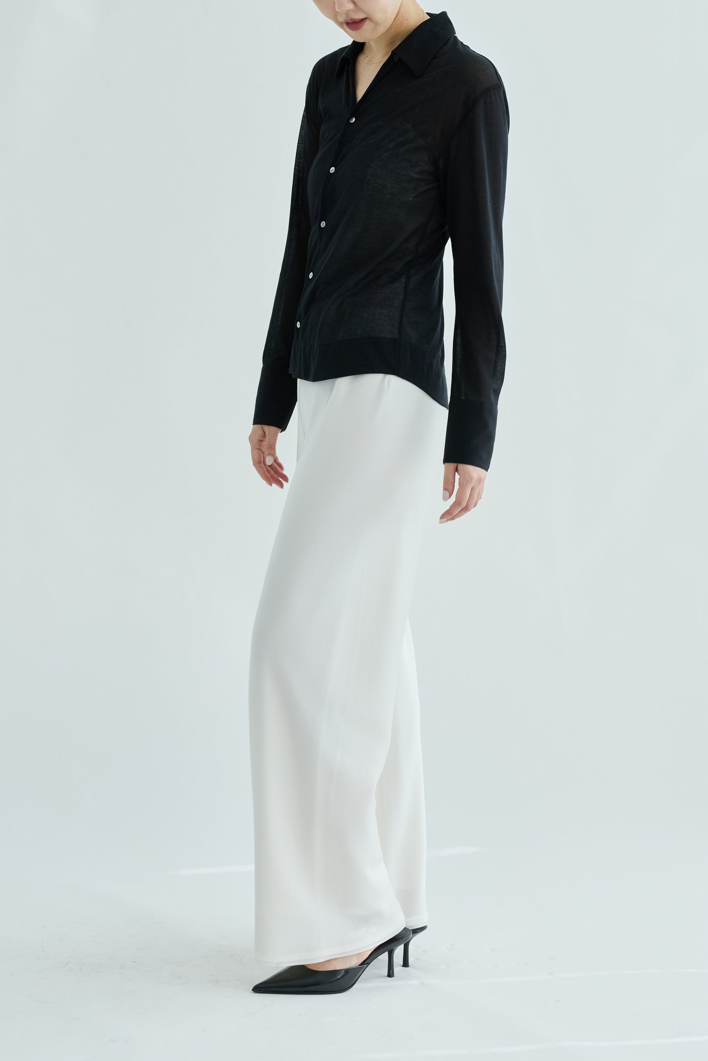 Naos compact sheer shirt_black
