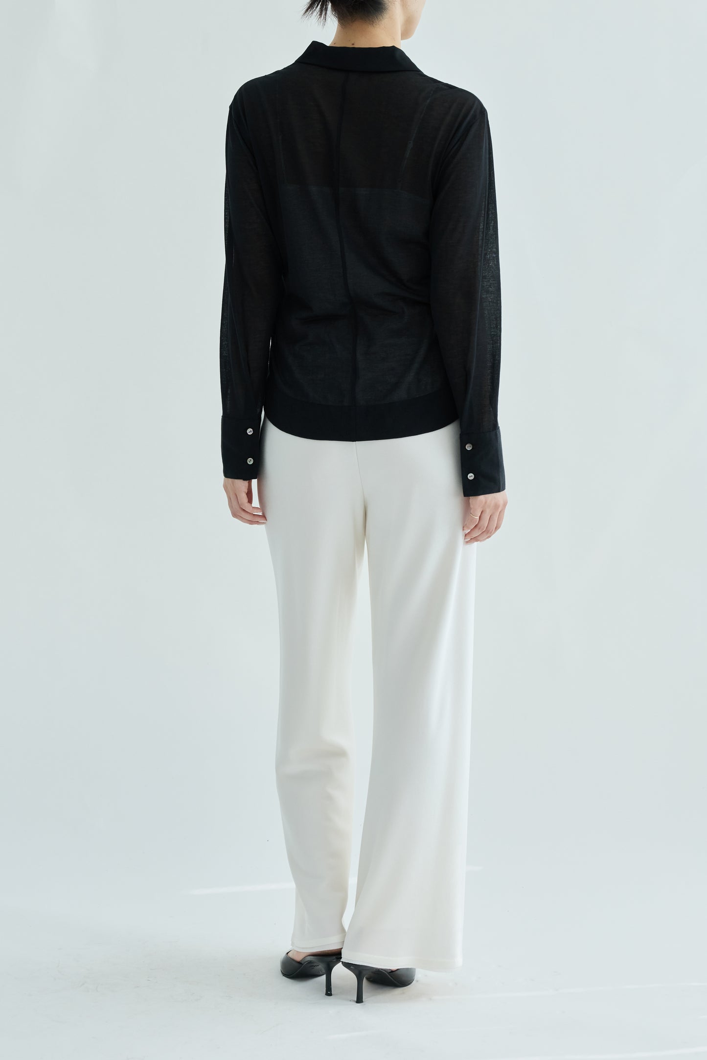 Naos compact sheer shirt_black
