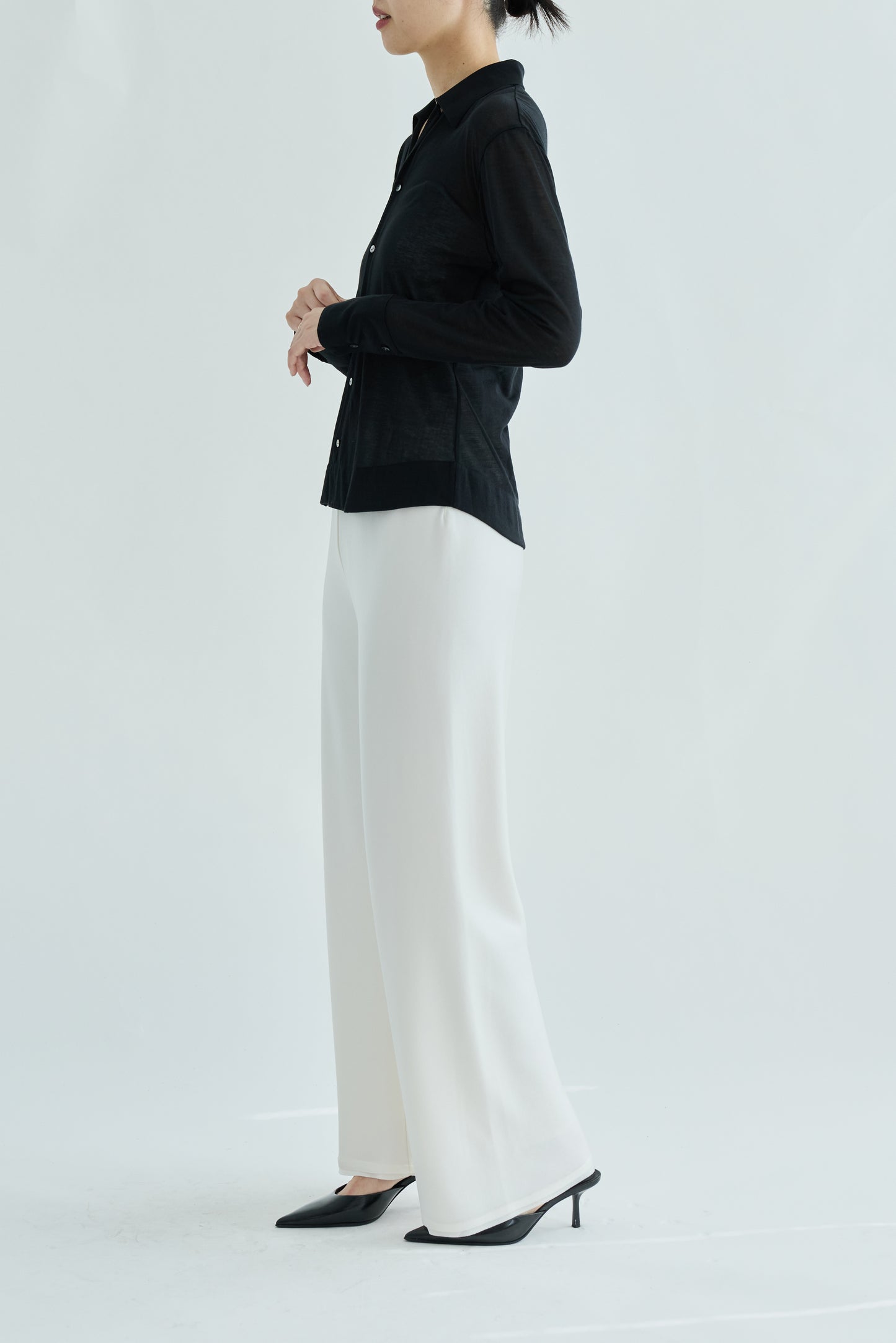 Naos compact sheer shirt_black