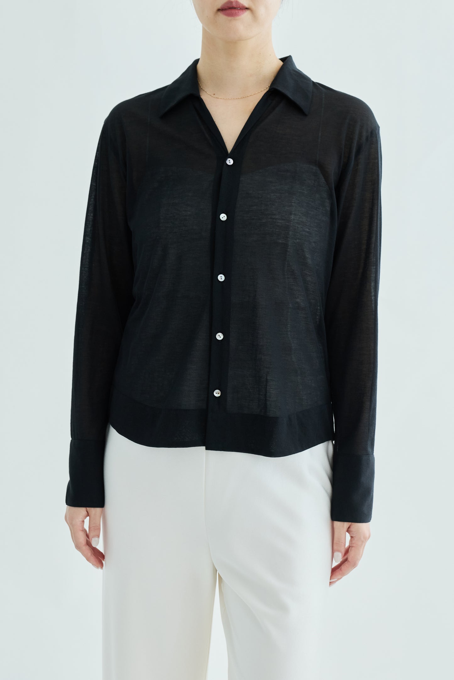Naos compact sheer shirt_black