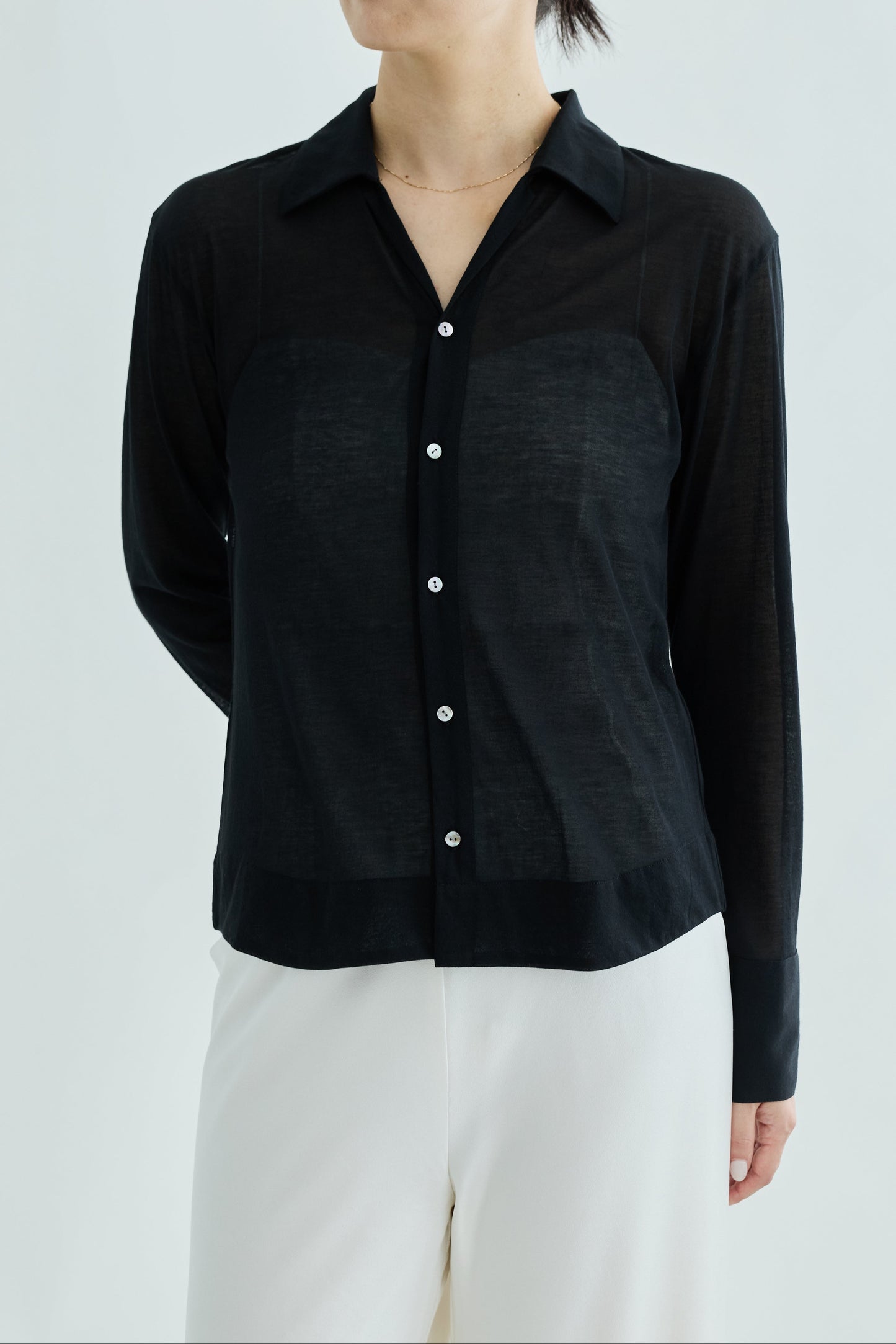 Naos compact sheer shirt_black