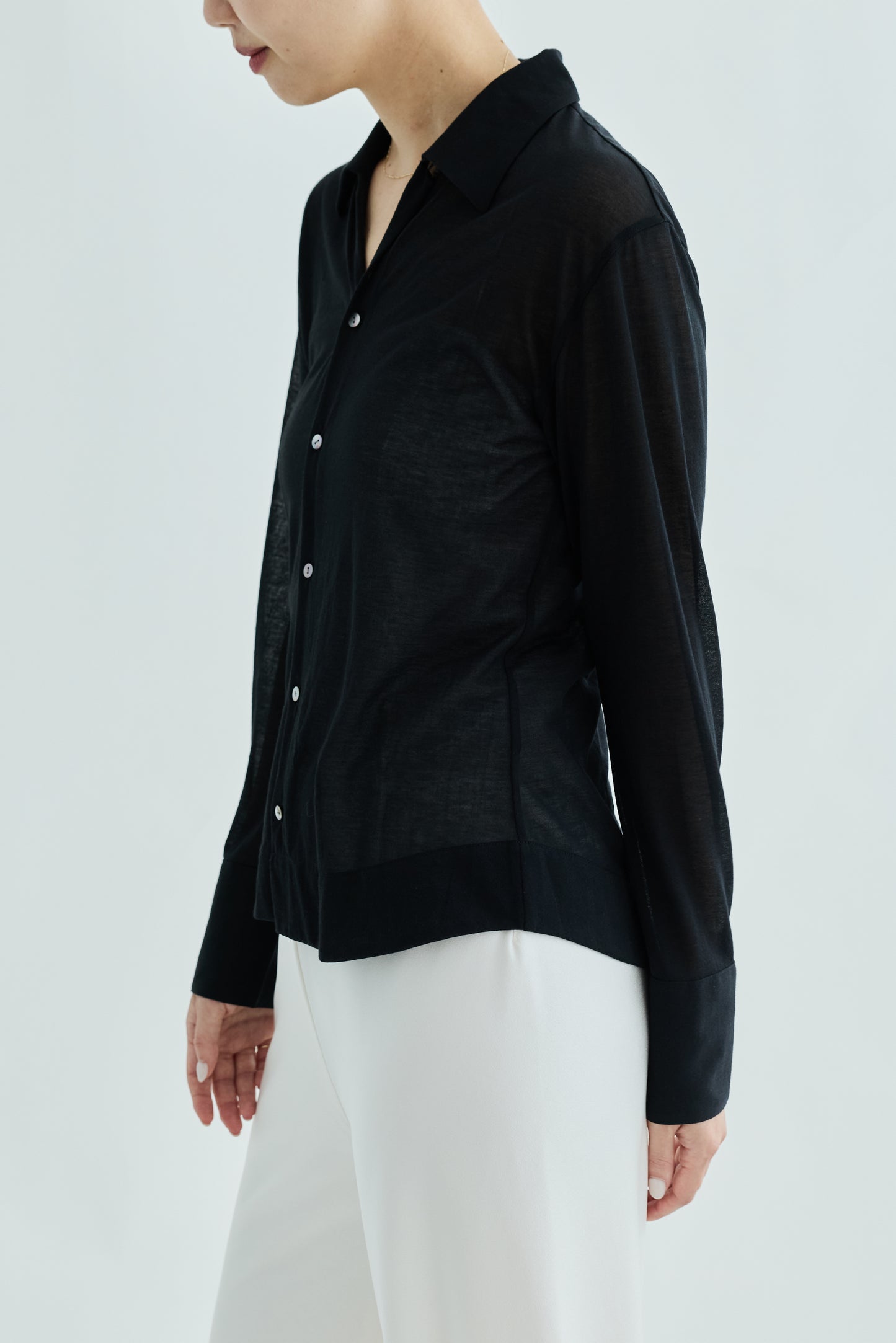 Naos compact sheer shirt_black