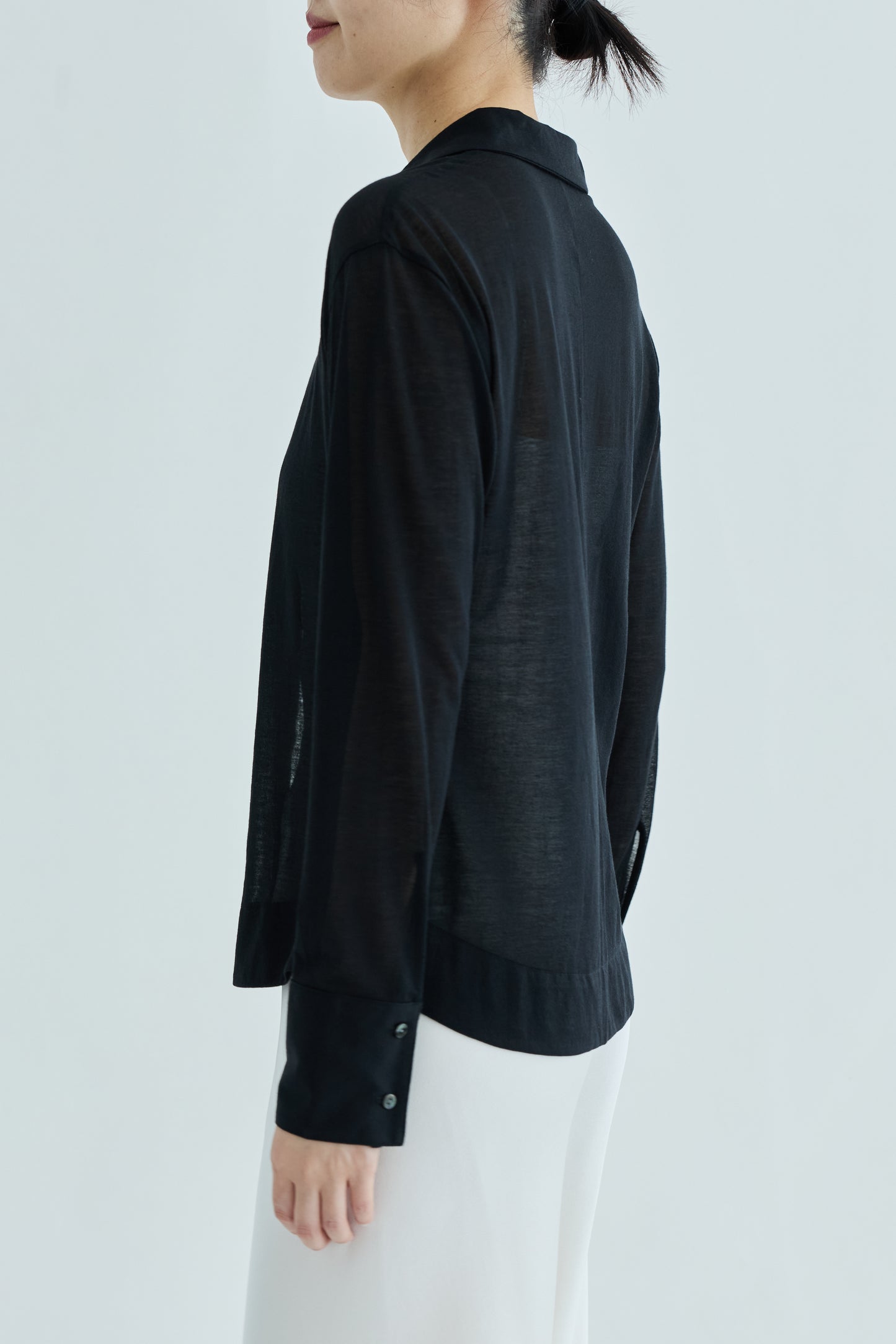 Naos compact sheer shirt_black