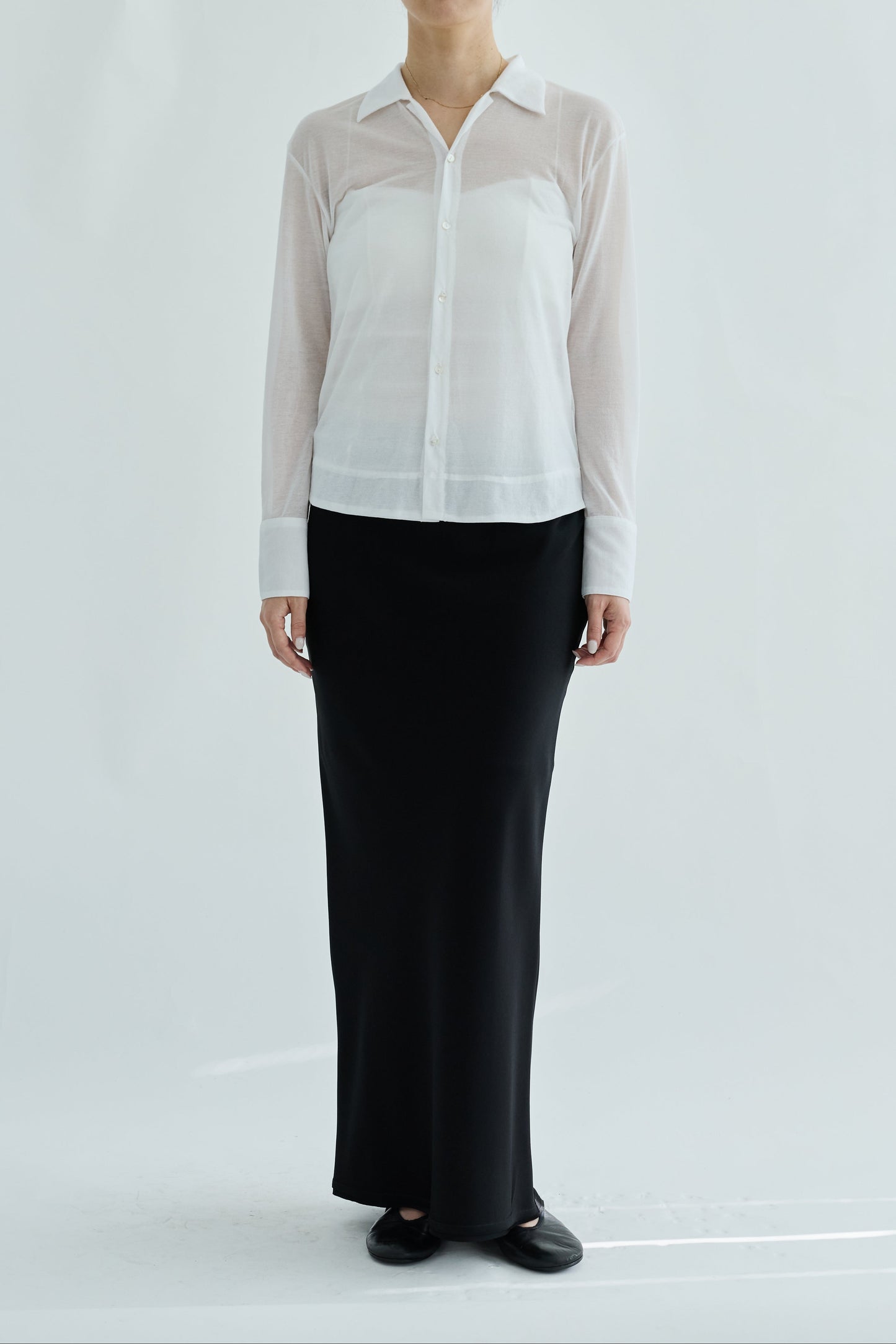 Naos compact sheer shirt_white