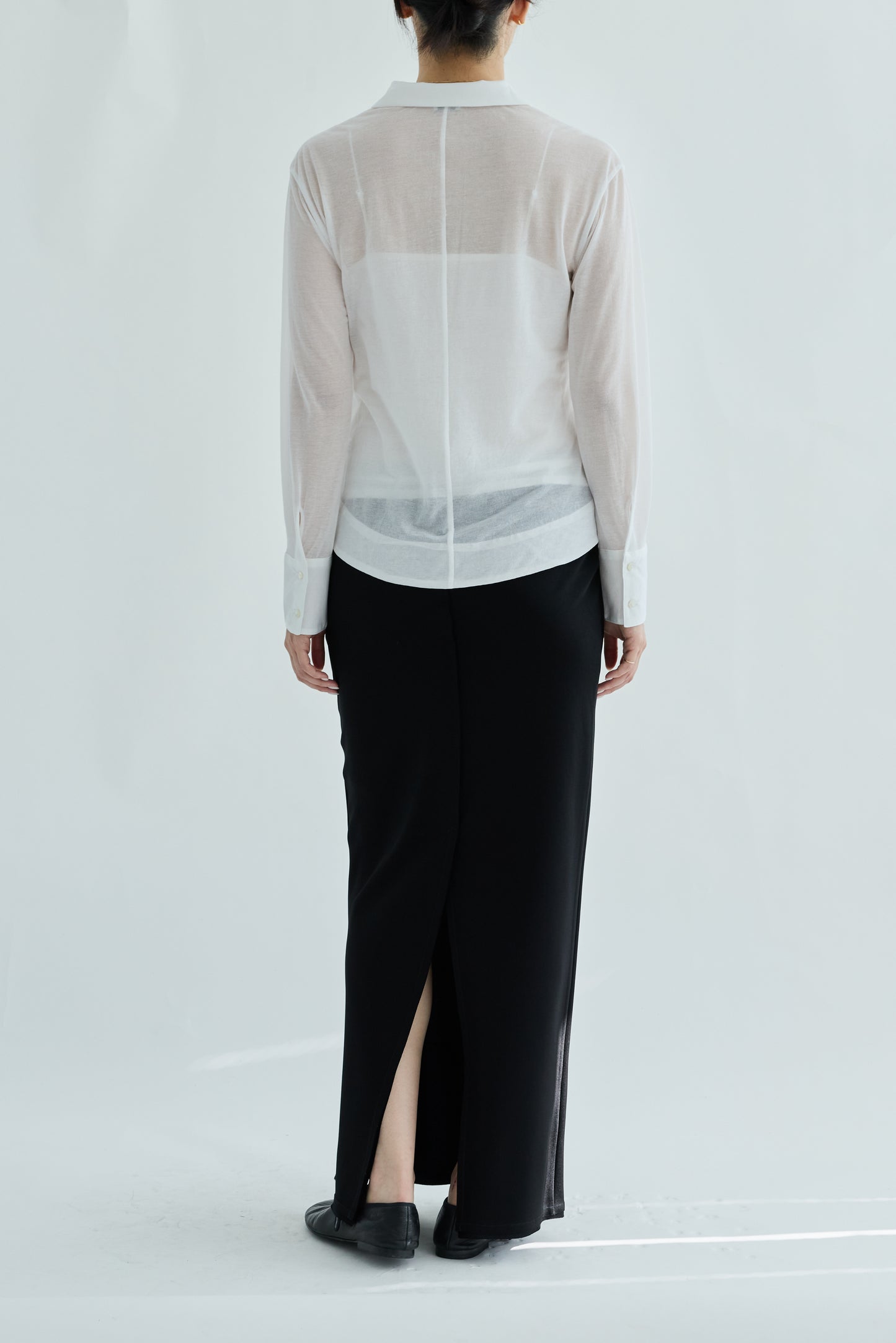 Naos compact sheer shirt_white