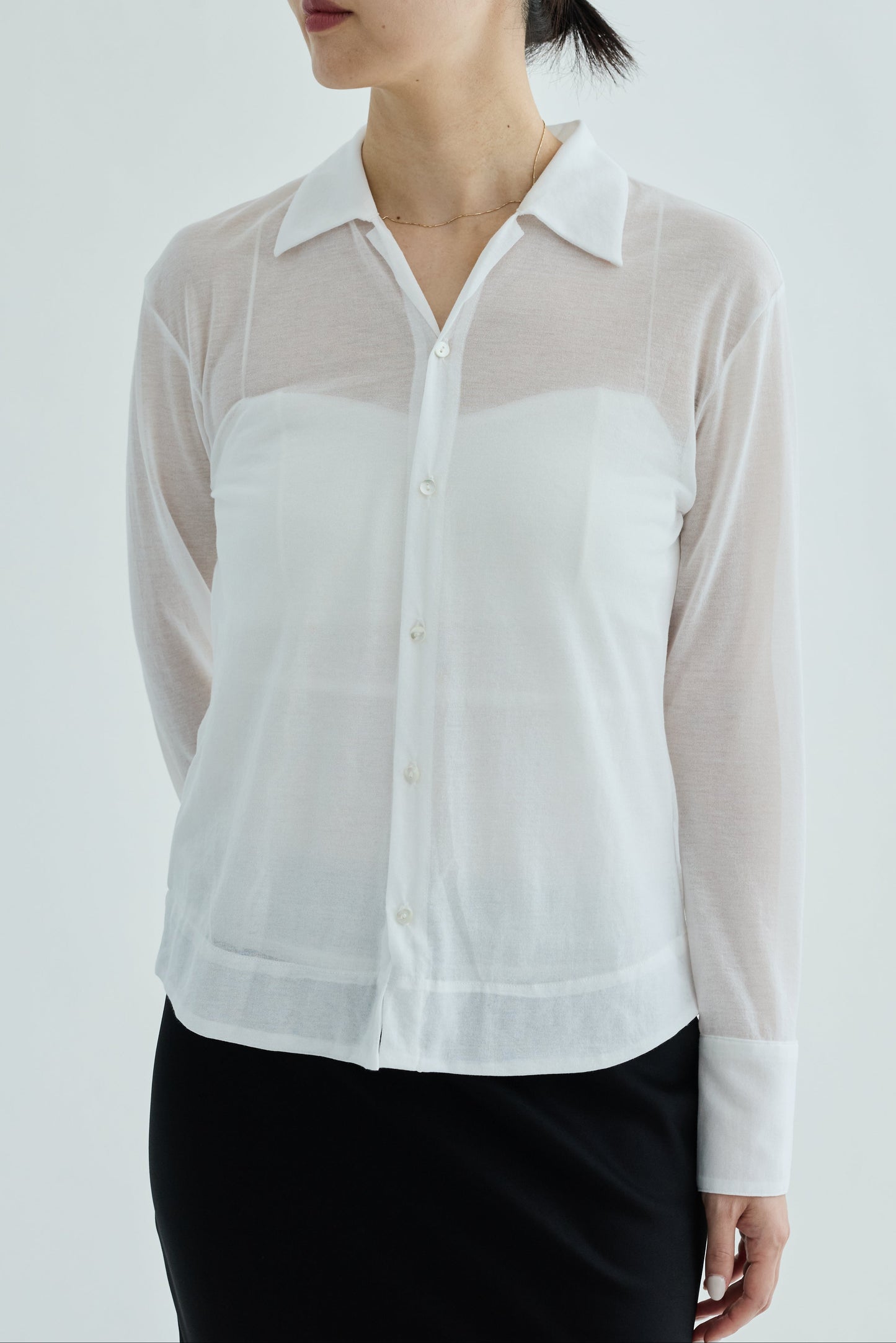 Naos compact sheer shirt_white