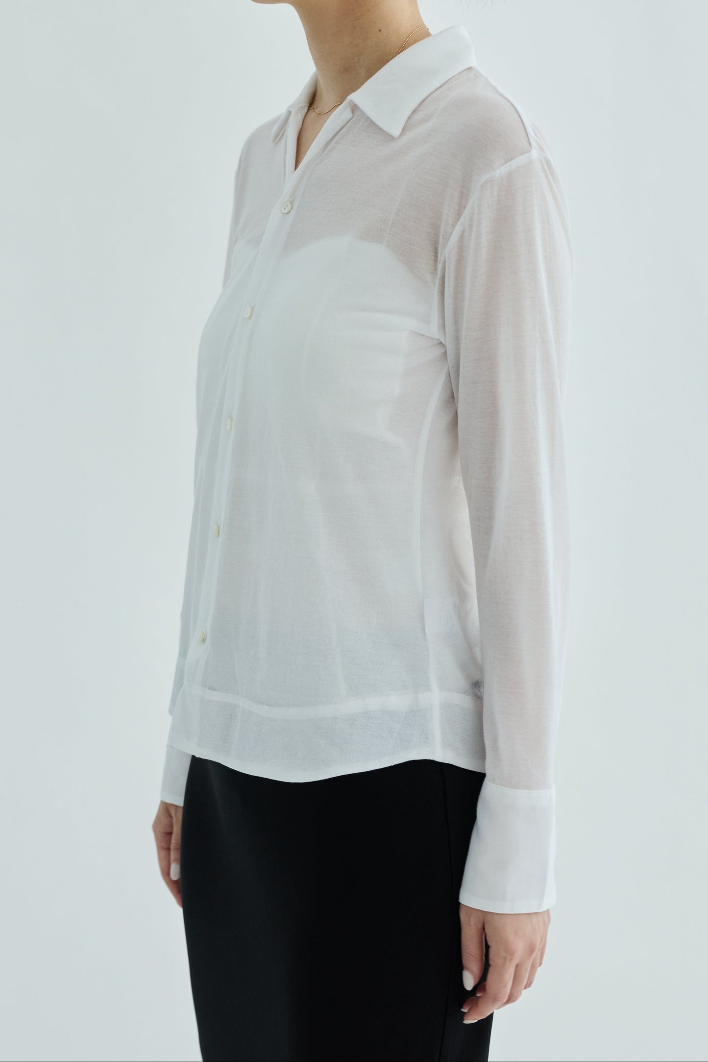 Naos compact sheer shirt_white