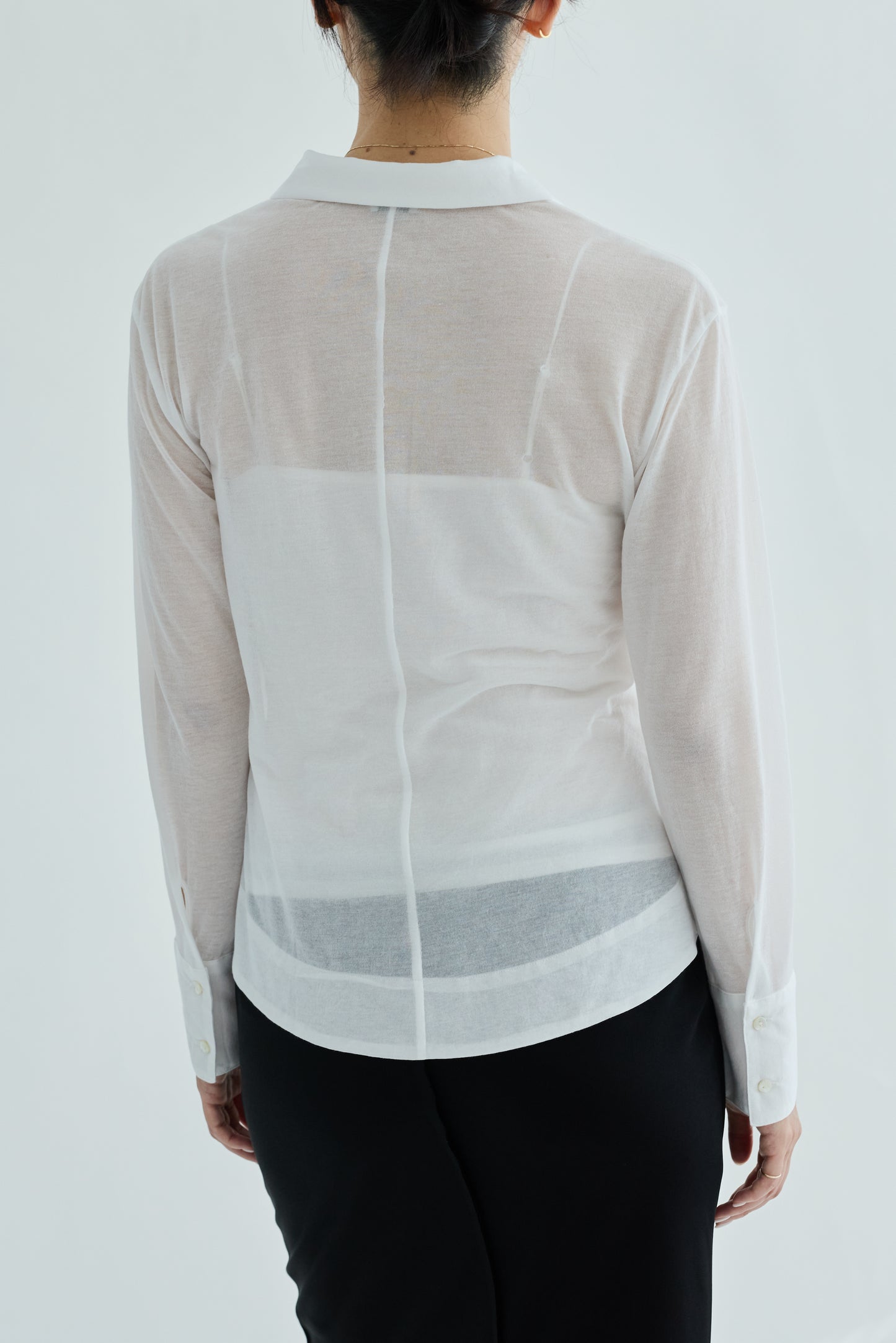 Naos compact sheer shirt_white