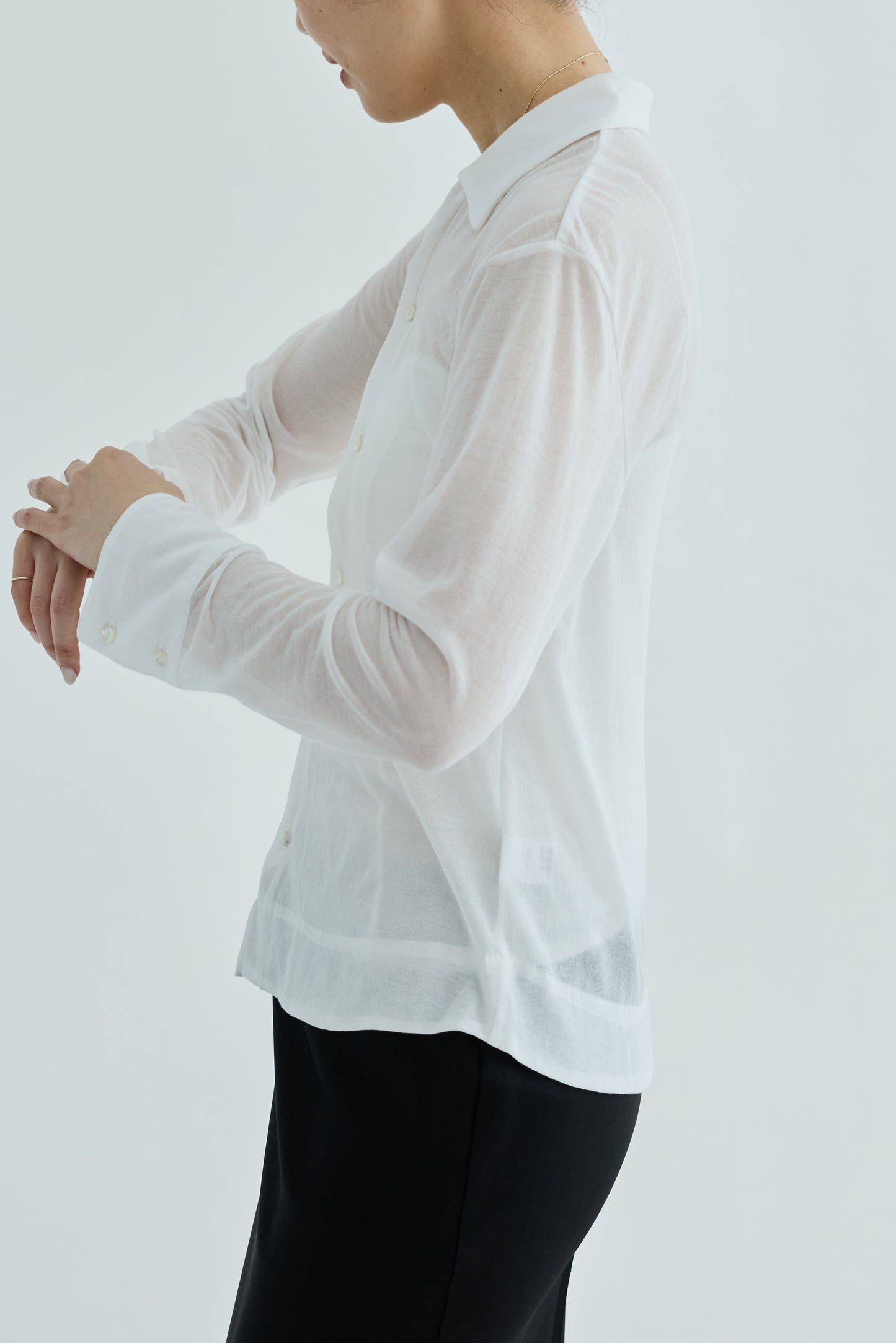 Naos compact sheer shirt_white