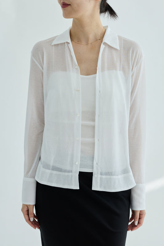 Naos compact sheer shirt_white