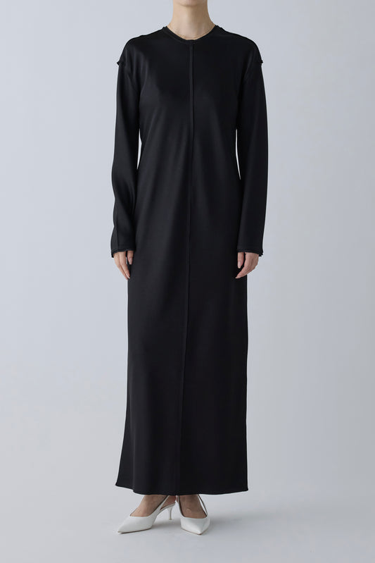 Phekda satin dress_Black